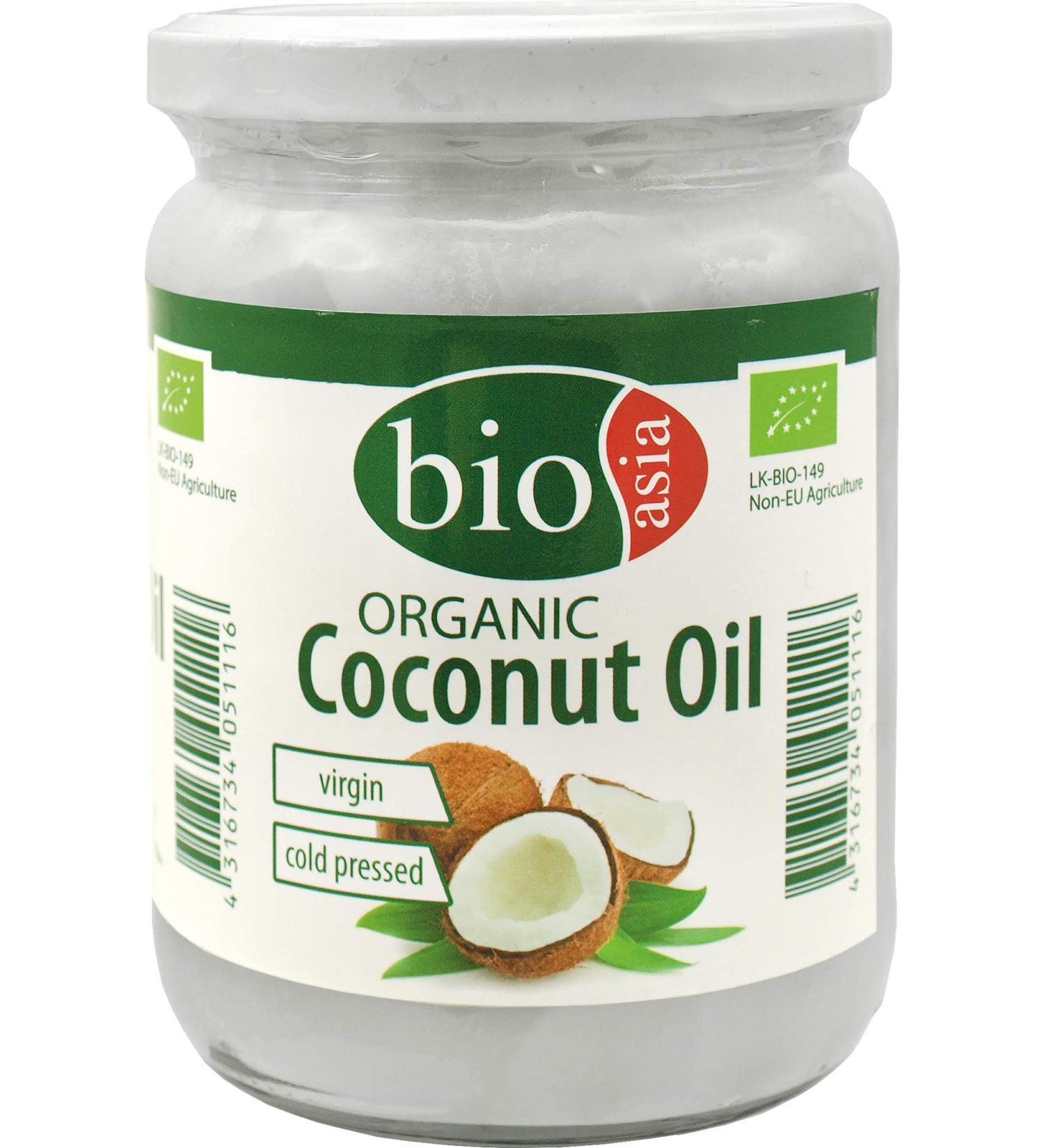 Bioasia Organic Coconut Oil 500ml - Cold Pressed Natural Vegan Cooking Oil & Cosmetics - 100% Additive-Free - Buy Online on GoSupps.com