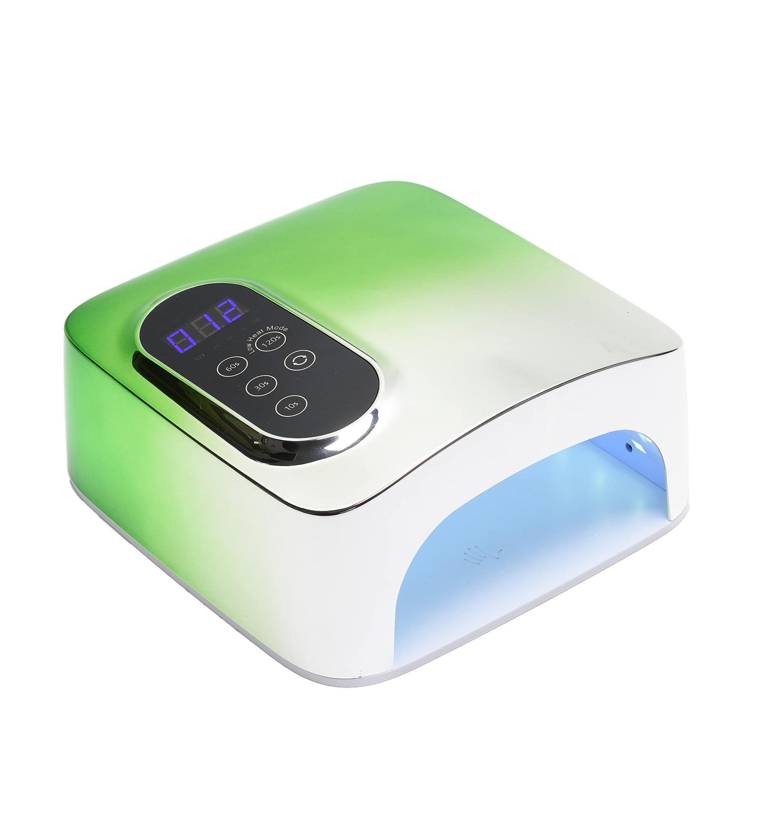 72W Cordless Rechargeable Nail Lamp | Portable Gel UV LED Nail Dryer | 4 Timer Settings | Professional Wireless Nail Light for Home and Salon - Green - Buy Online on GoSupps.com