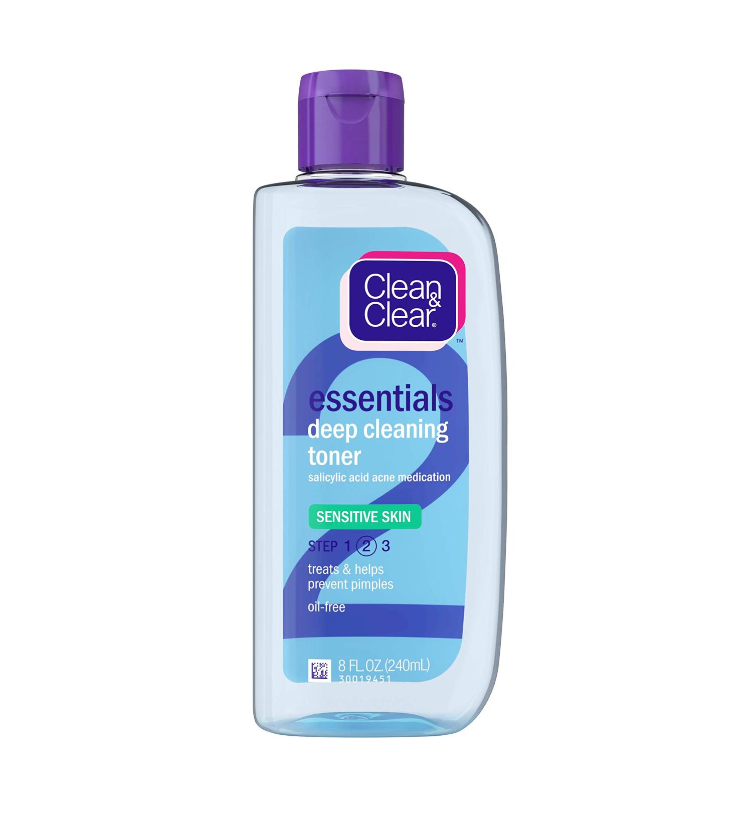Clean & Clear Essentials Deep Cleaning Face Toner with Salicylic Acid - 8 fl. oz - Oil-Free Toner for Acne-Prone Skin - Buy Online on GoSupps.com
