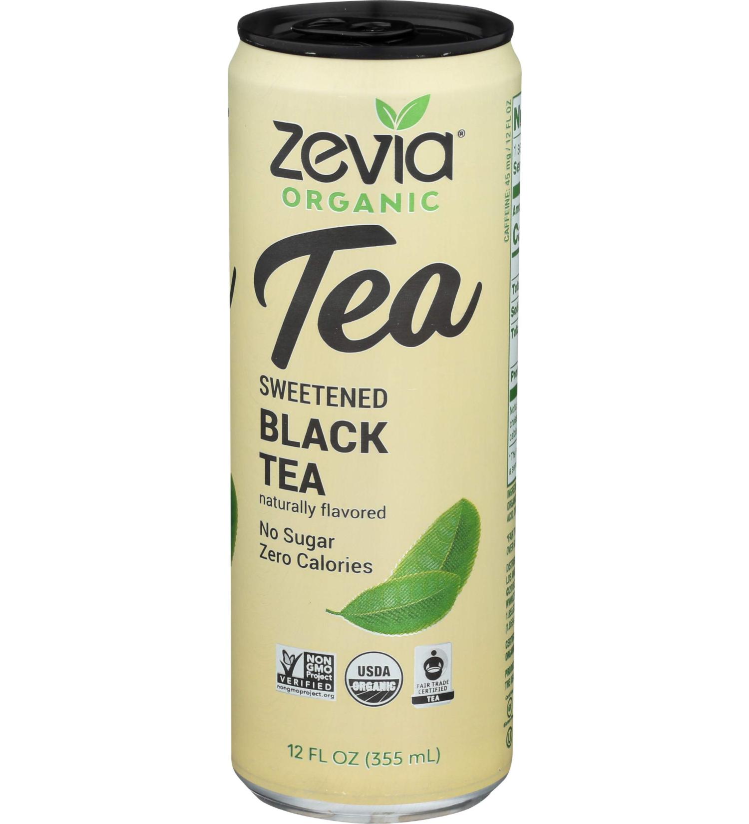 ZEVIA Organic Black Tea - Zero Calorie Sweetened - 12 FZ - Buy Online on GoSupps.com