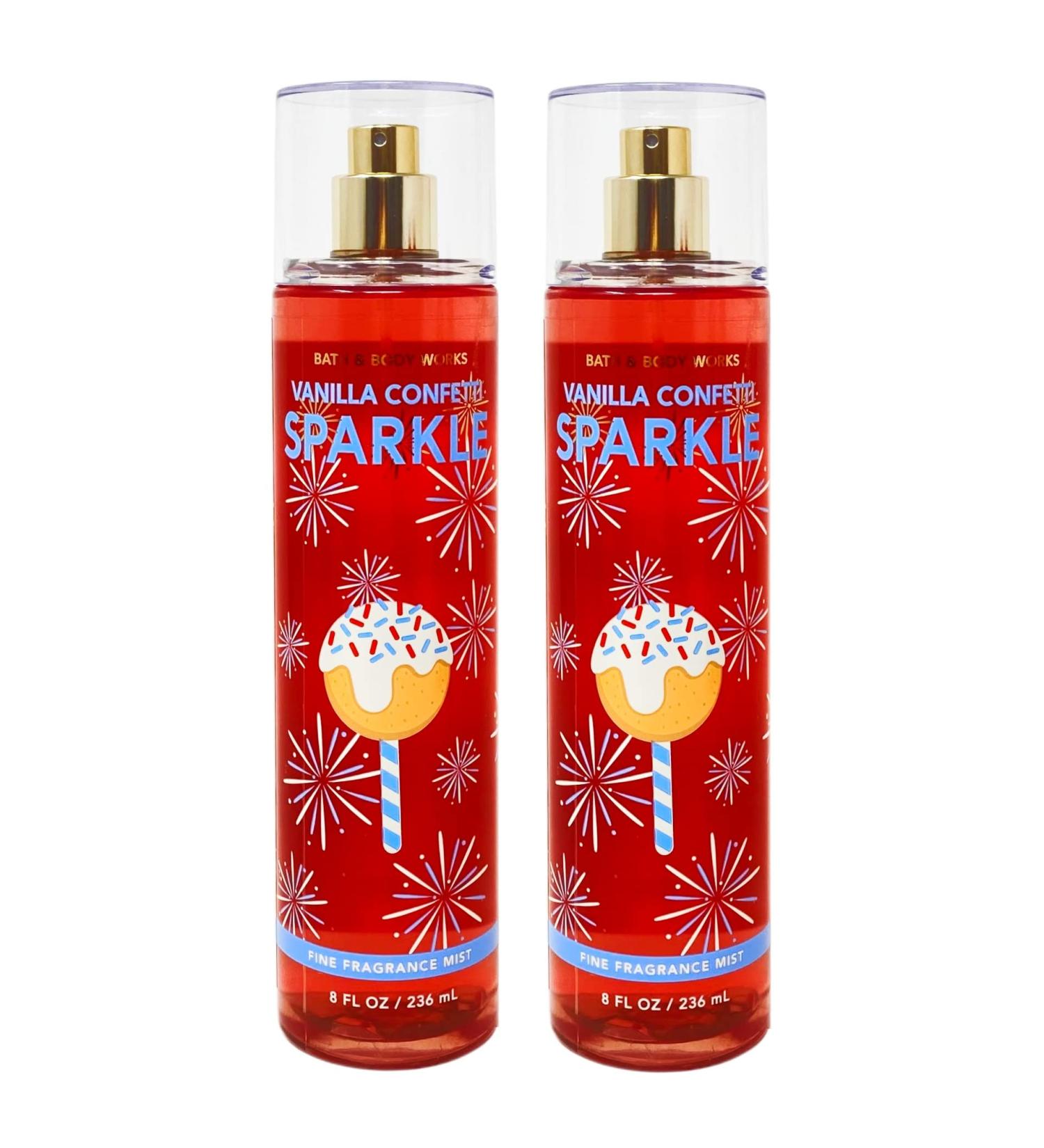Bath & Body Works Vanilla Confetti Sparkle 2 Pack Fine Fragrance Mists - 8 fl oz / 236 mL each
