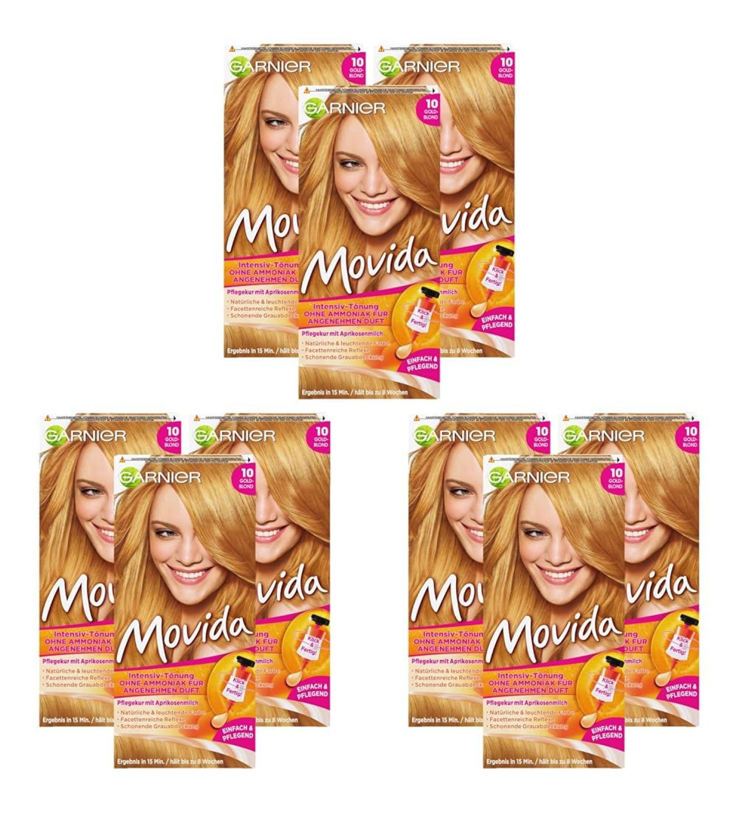 Buy Garnier Intensive Tint Hair Color - 10 Gold Blonde | Ammonia-Free Care Cream for Bright Colors & Gray Coverage | 9 Pack Set - International Shipping Available - Buy Online on GoSupps.com