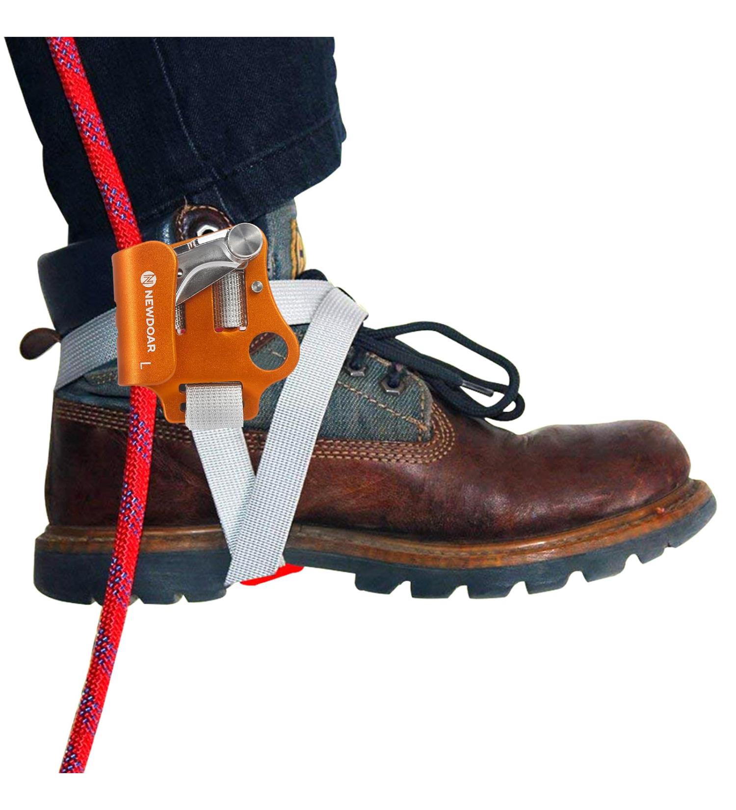 Newdoar Foot Ascender Riser - Climbing Device for 8-13mm Rope - Orange Left | Ideal for Tree Climbing Mountaineering & Roping - Buy Online on GoSupps.com