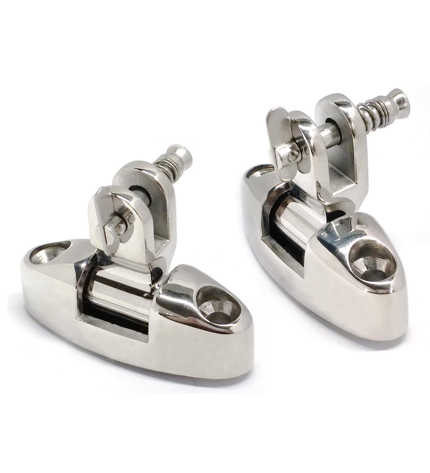 Keehui Pack of 2 Marine Grade Bimini Top 316 Stainless Steel Swivel Deck Hinge with Removable Pin - Rubber Pad Deck Mount Included - Buy Online on GoSupps.com