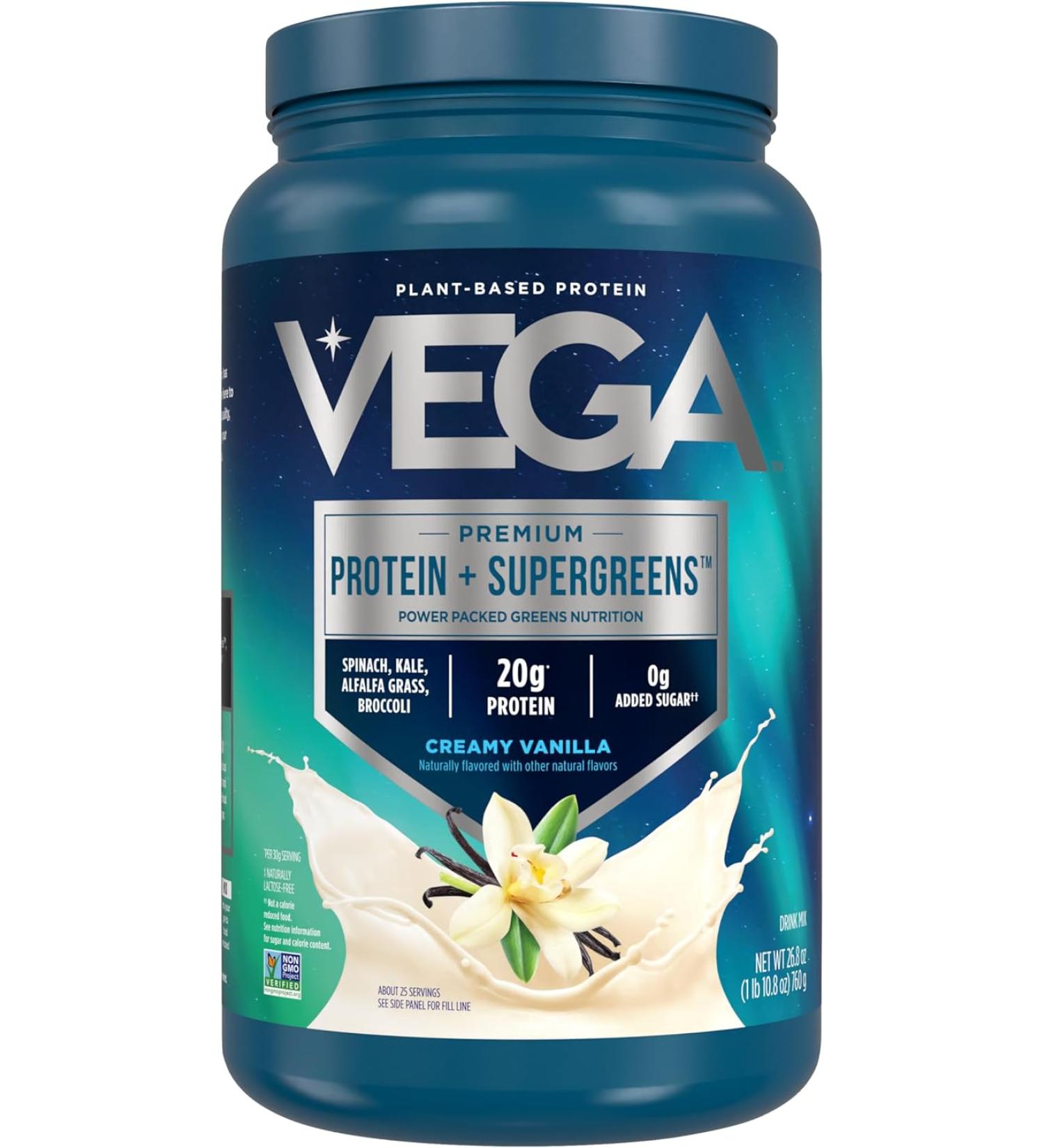 Vega Protein & Greens Vanilla - 1.67 lbs (760g) Plant-Based Protein Powder - Buy Online on GoSupps.com