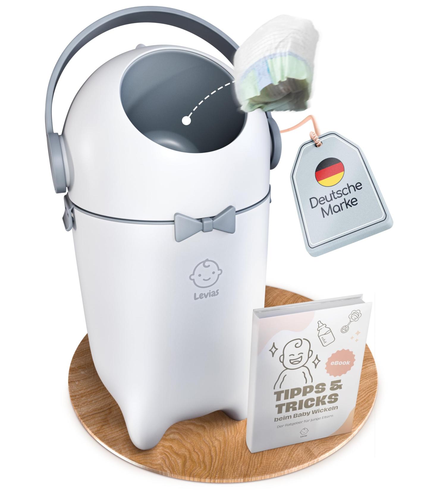 LEVIAS DARGEIMER Baby Diaper Waste Bucket Odor-Tight & Cost-Effective 10L Design for International Shipping - Buy Online on GoSupps.com