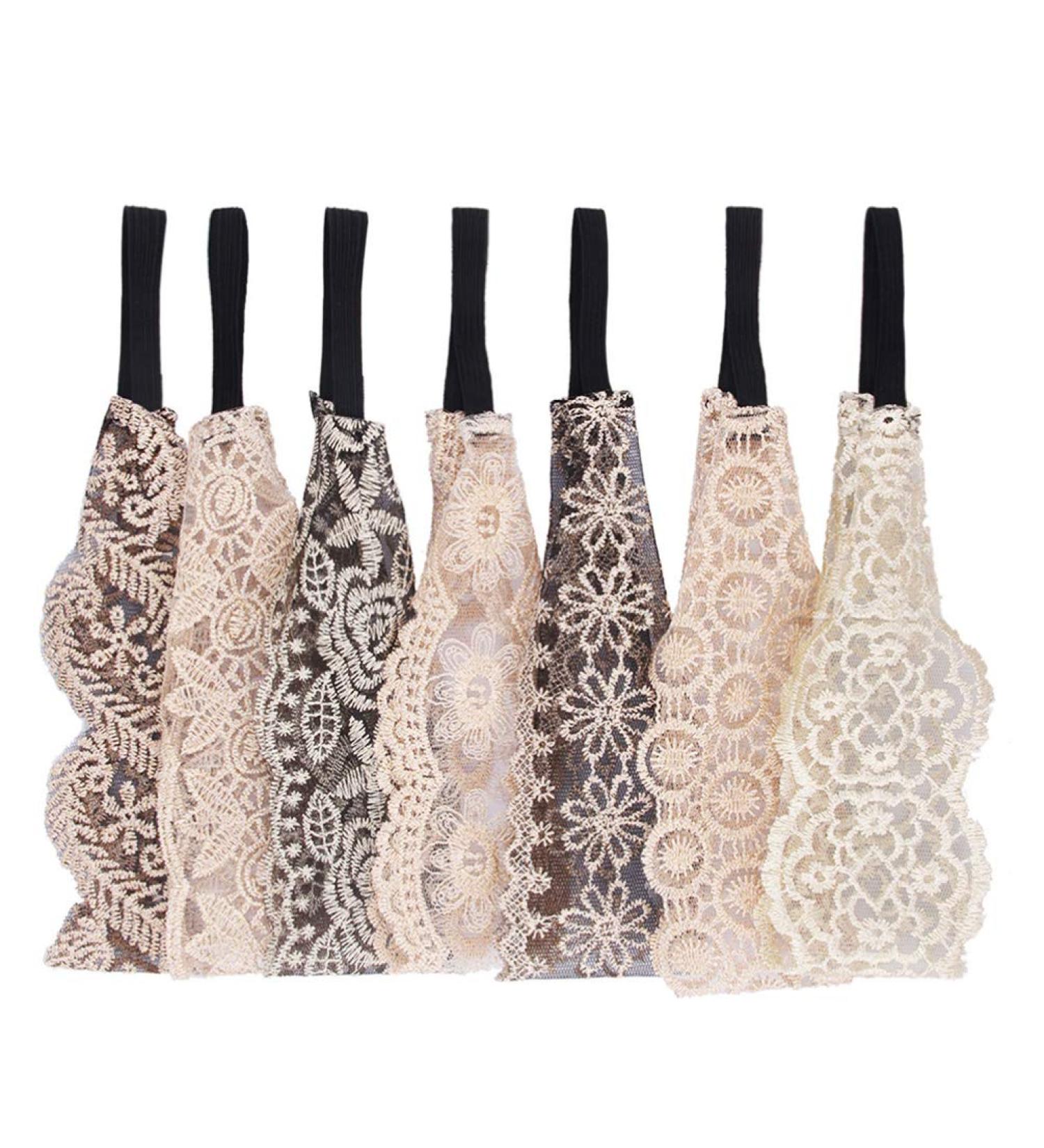 KALLORY 7pcs Lace Headbands Set - Elegant Wide Stretch Headwraps for Women and Girls - Hair Turban Accessories for Kids - Buy Online on GoSupps.com