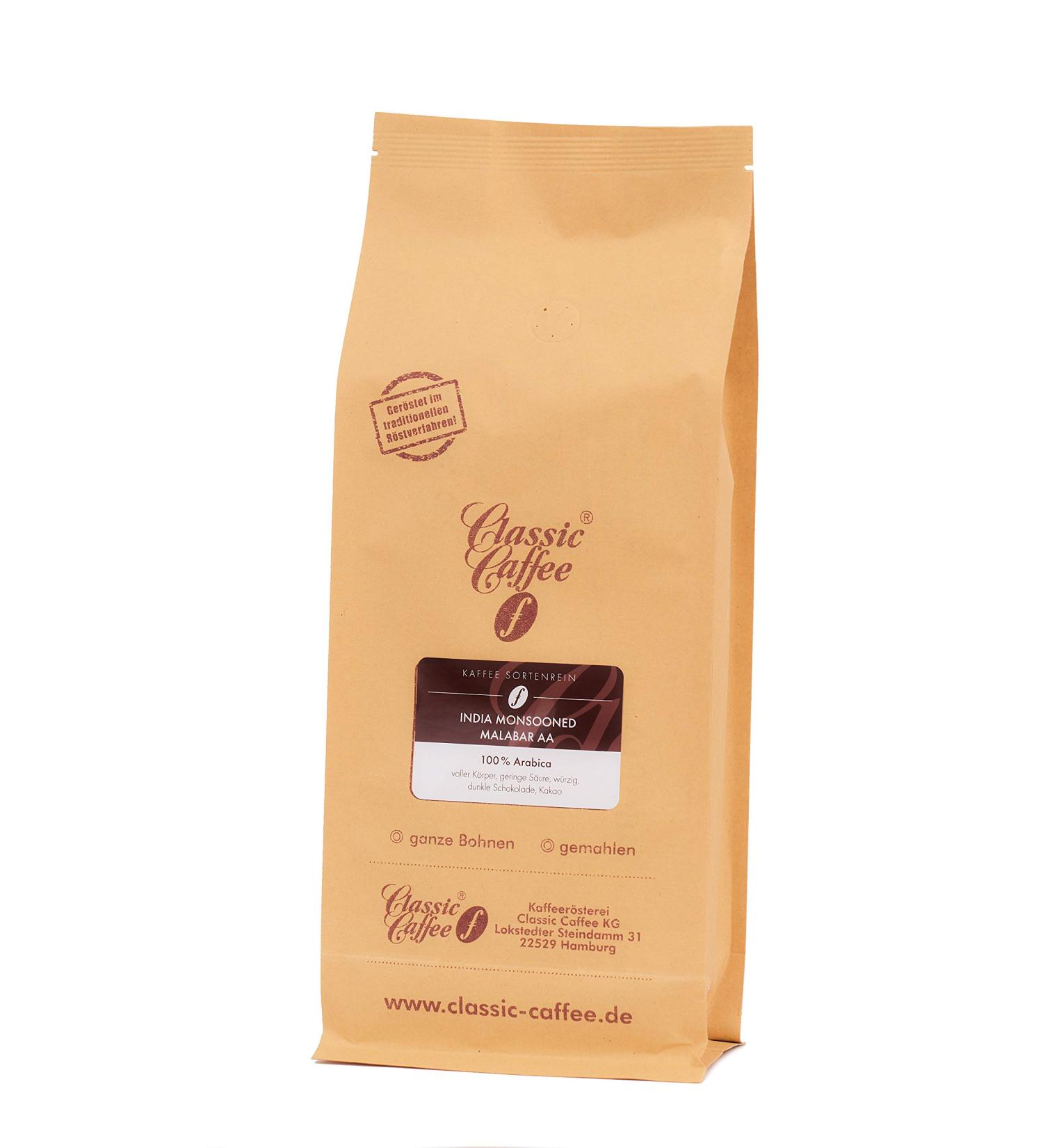 Classic Caffee India Monsooned Malabar AA - 1000g - Whole Bean