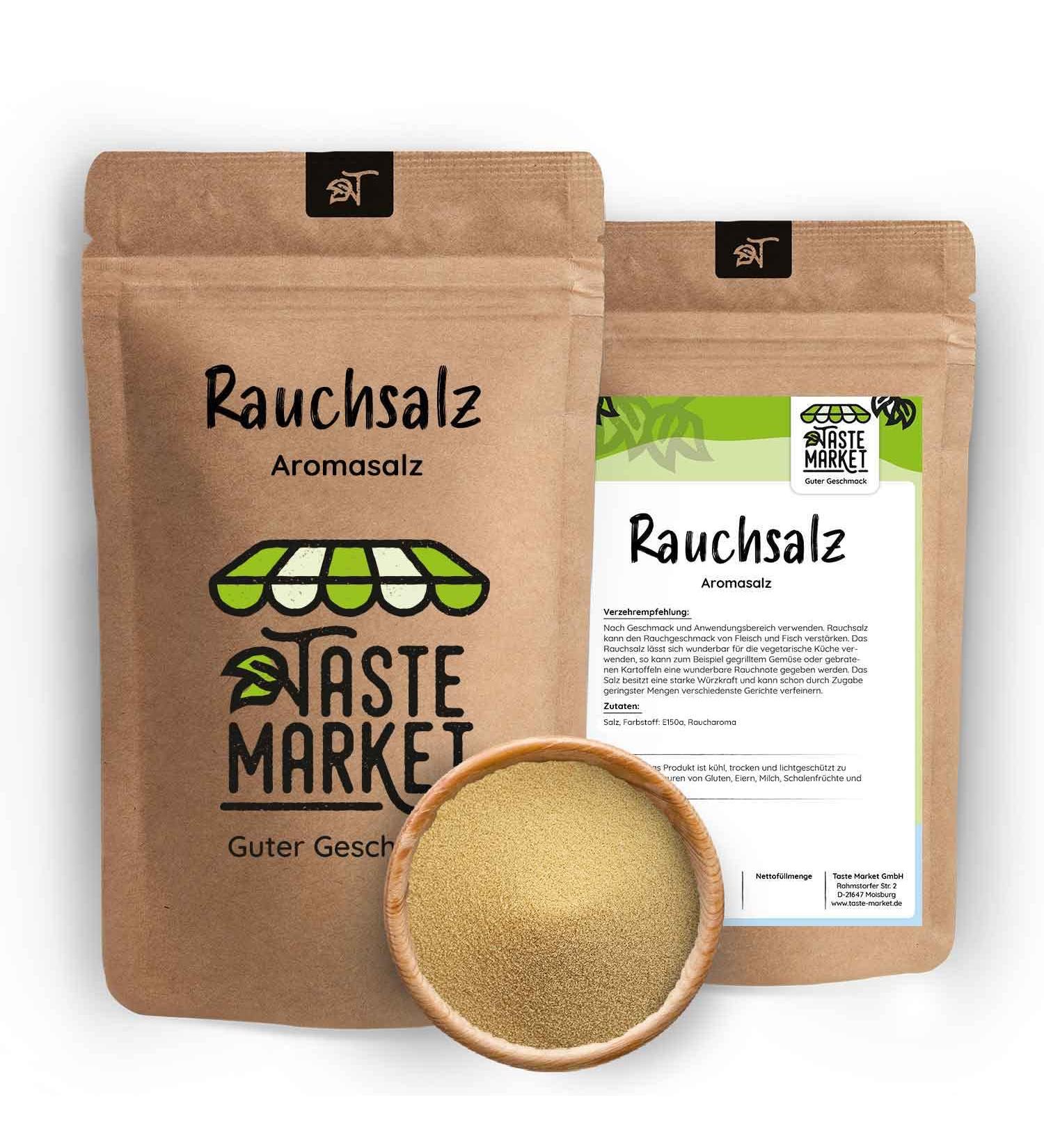  TASTE Guter Geschmack 2 x 100g Smoked Salt | Hickory Style | 100% Vegan | Fine Sea Salt 200g - Buy Online on GoSupps.com