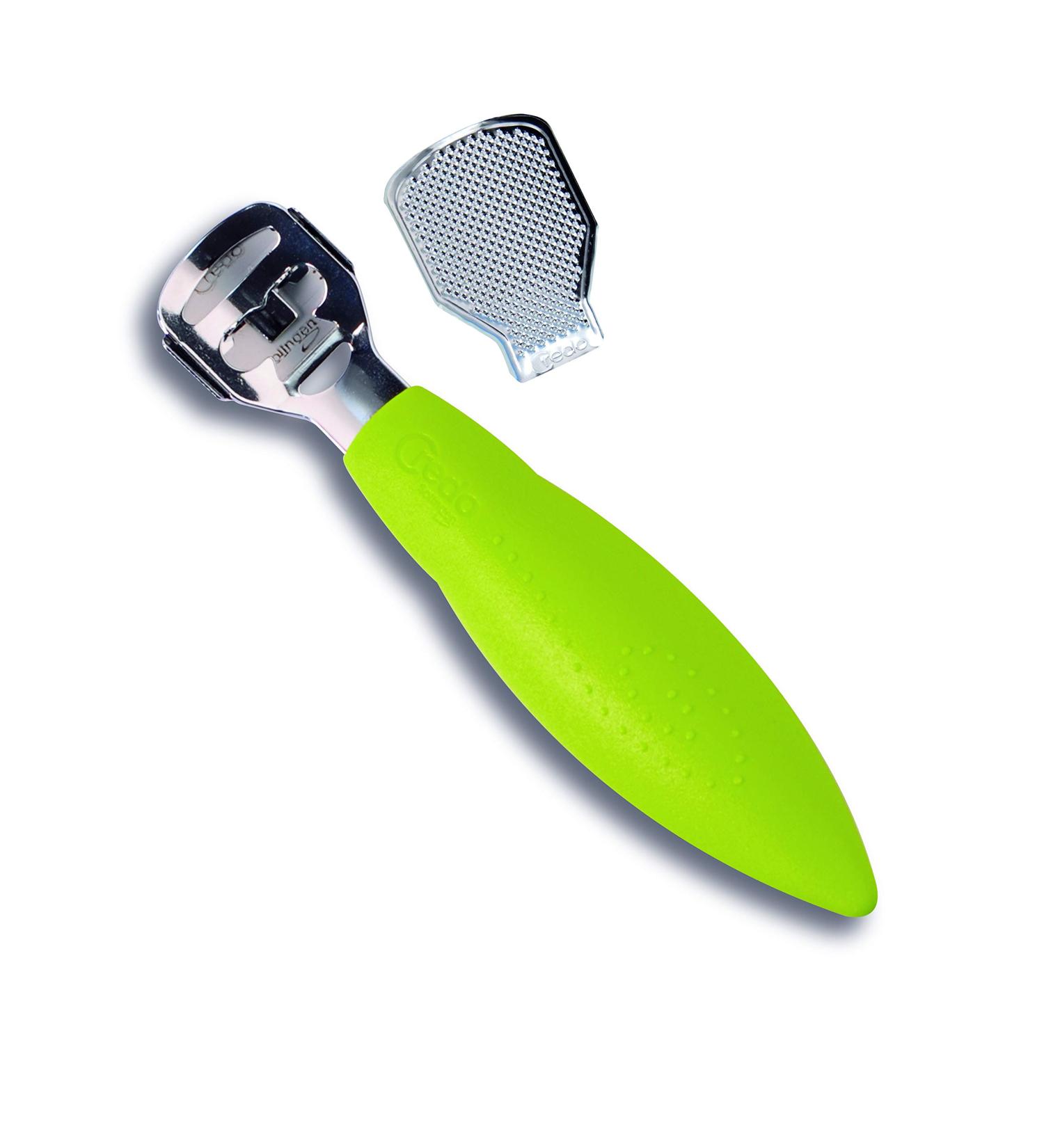 CREDO Callus Longitudinal Slicer Pop Art with Rasp Clip Chrome-Plated Green