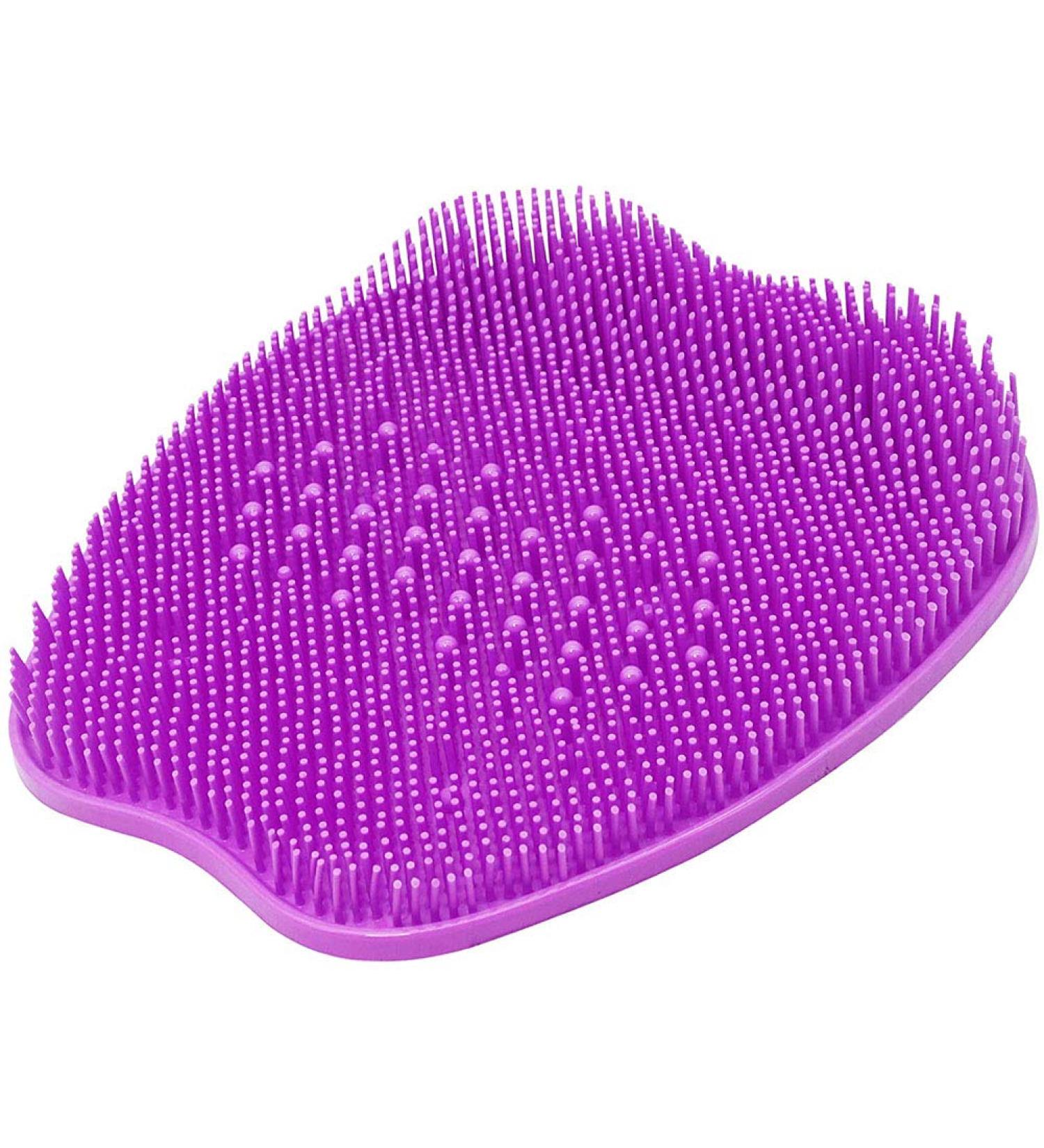 Simuer Foot Scrubber Cleaner Massager - Silicone Exfoliating Bath Mat for Dead Skin - Non-Slip with Suction Cups | Improves Foot Circulation & Reduces Pain - Purple - Buy Online on GoSupps.com