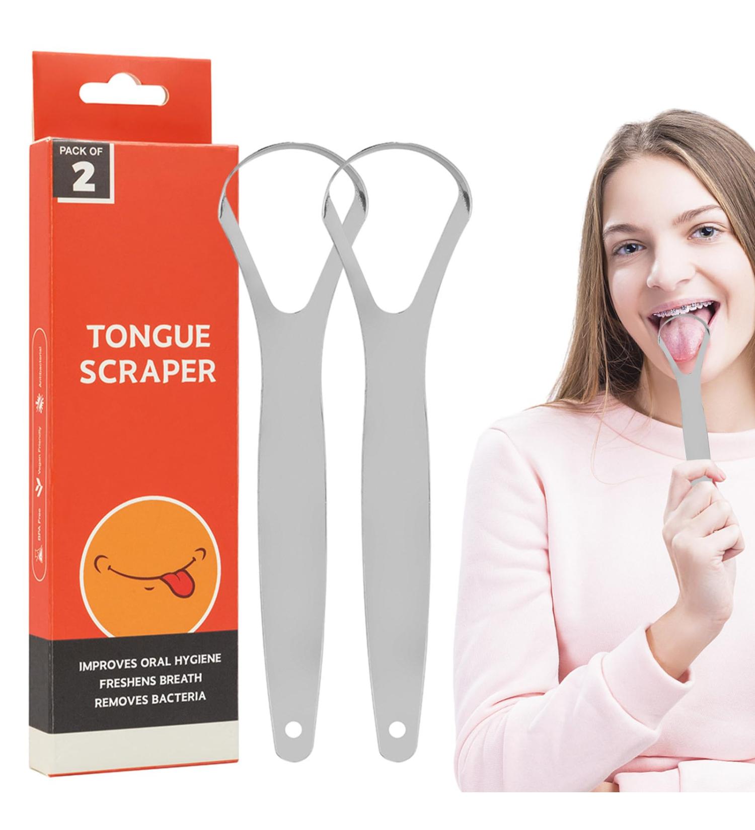 Portable Stainless Steel Tongue Scraper for Adults | Reduce Bad Breath with Wobblo's Travel Tongue Scraper - Buy Online on GoSupps.com
