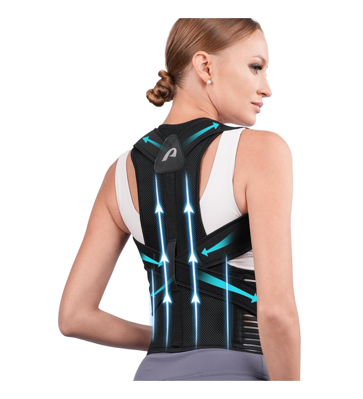 Support Waist Lumbar Back Straightener | Posture Corrector for Medium Size | Improve Spine Alignment | Black - Buy Online on GoSupps.com