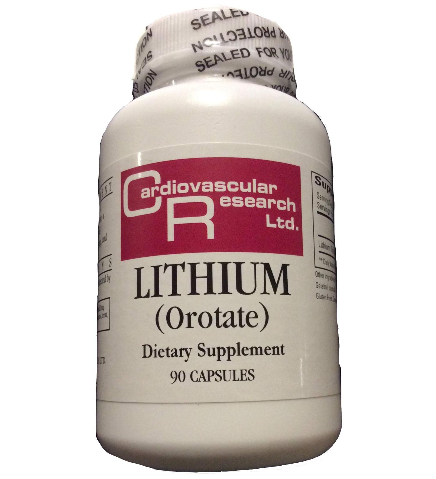 Lithium Orotate Supplement - Cardiovascular Research - 90 Capsules - Buy Online on GoSupps.com