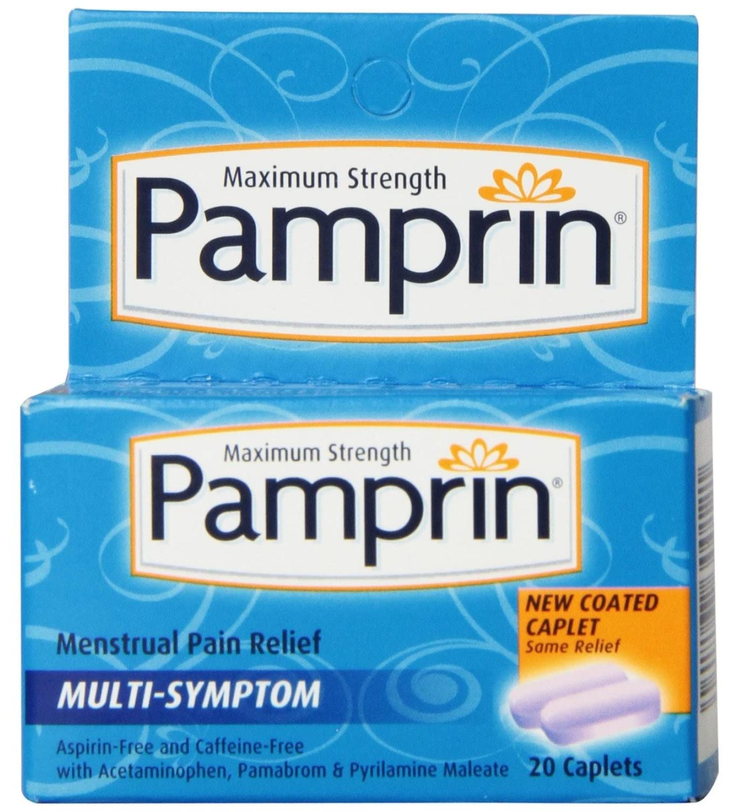 Pamprin, Menstrual Pain Relief Multi-Symptom Caplets, Maximum Strength, 20 Count