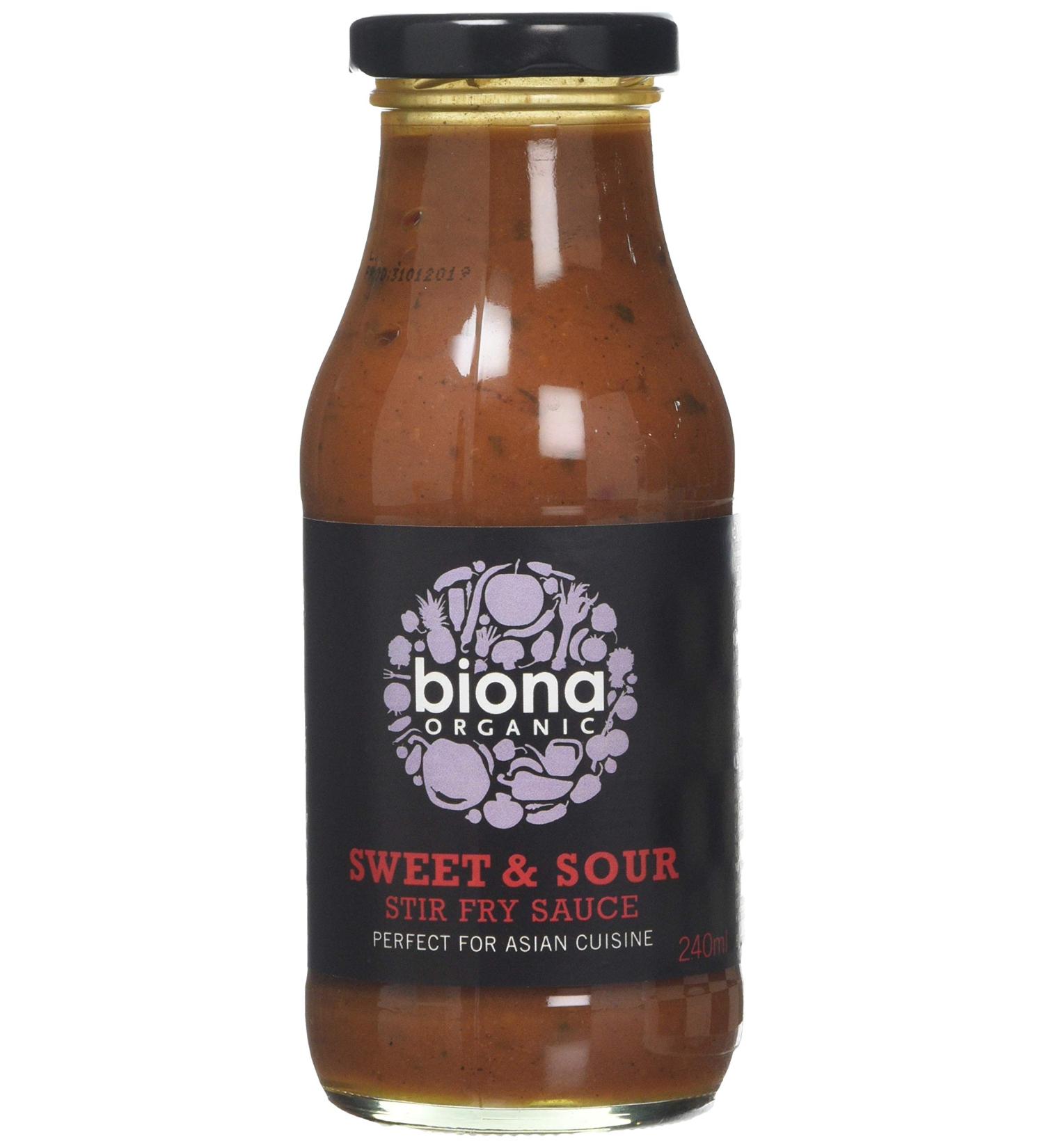 Biona Organic Sweet And Sour Stir Fry Sauce 240ml - Pack of 1 | 240 ml Sweet & Sour Sauce - Buy Online on GoSupps.com
