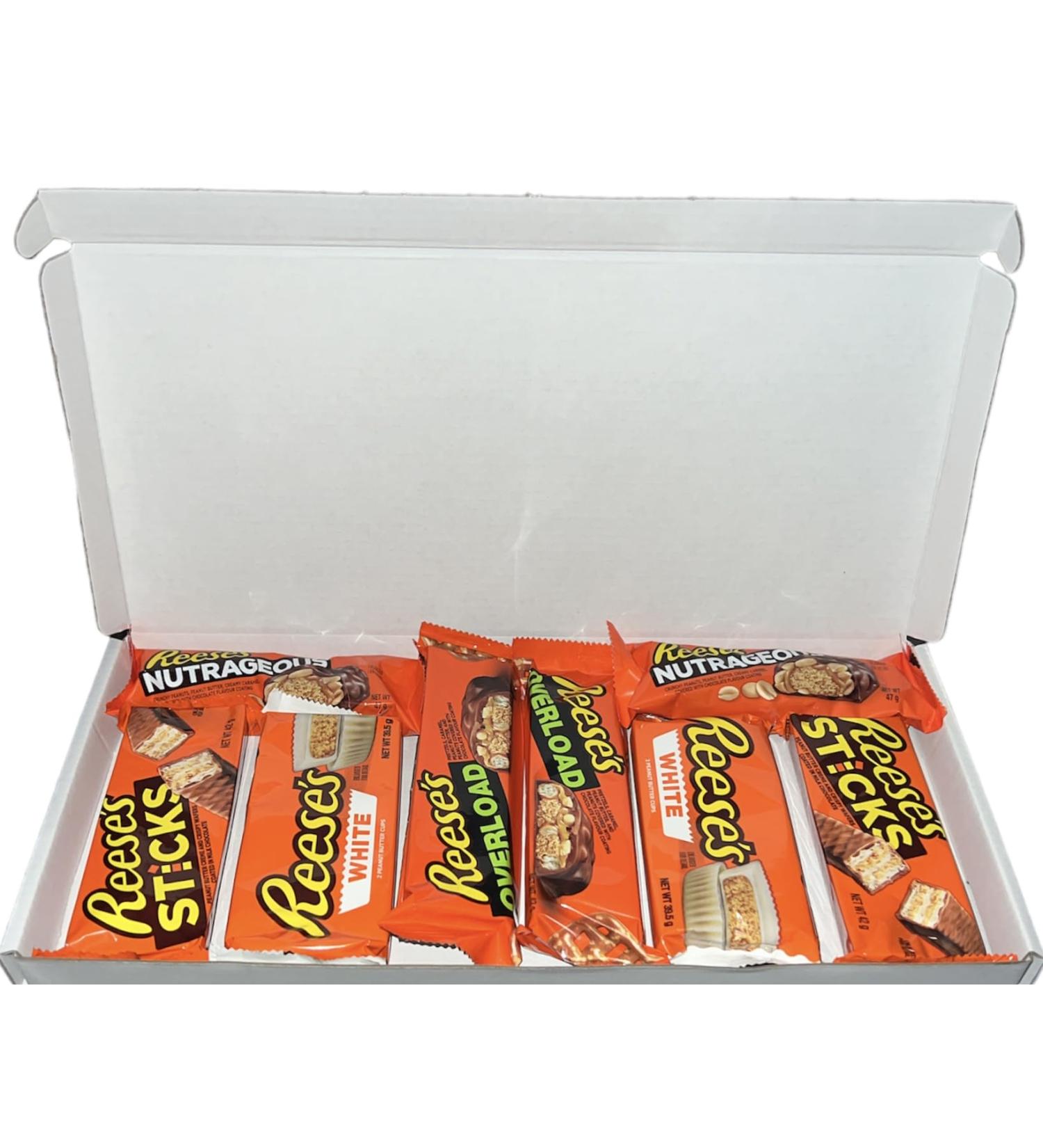 The Candy Cabin - Reeses Personalised Gift Hamper Peanut Butter Cup Stick Nut Bar White Milk Chocolate - Buy Online on GoSupps.com
