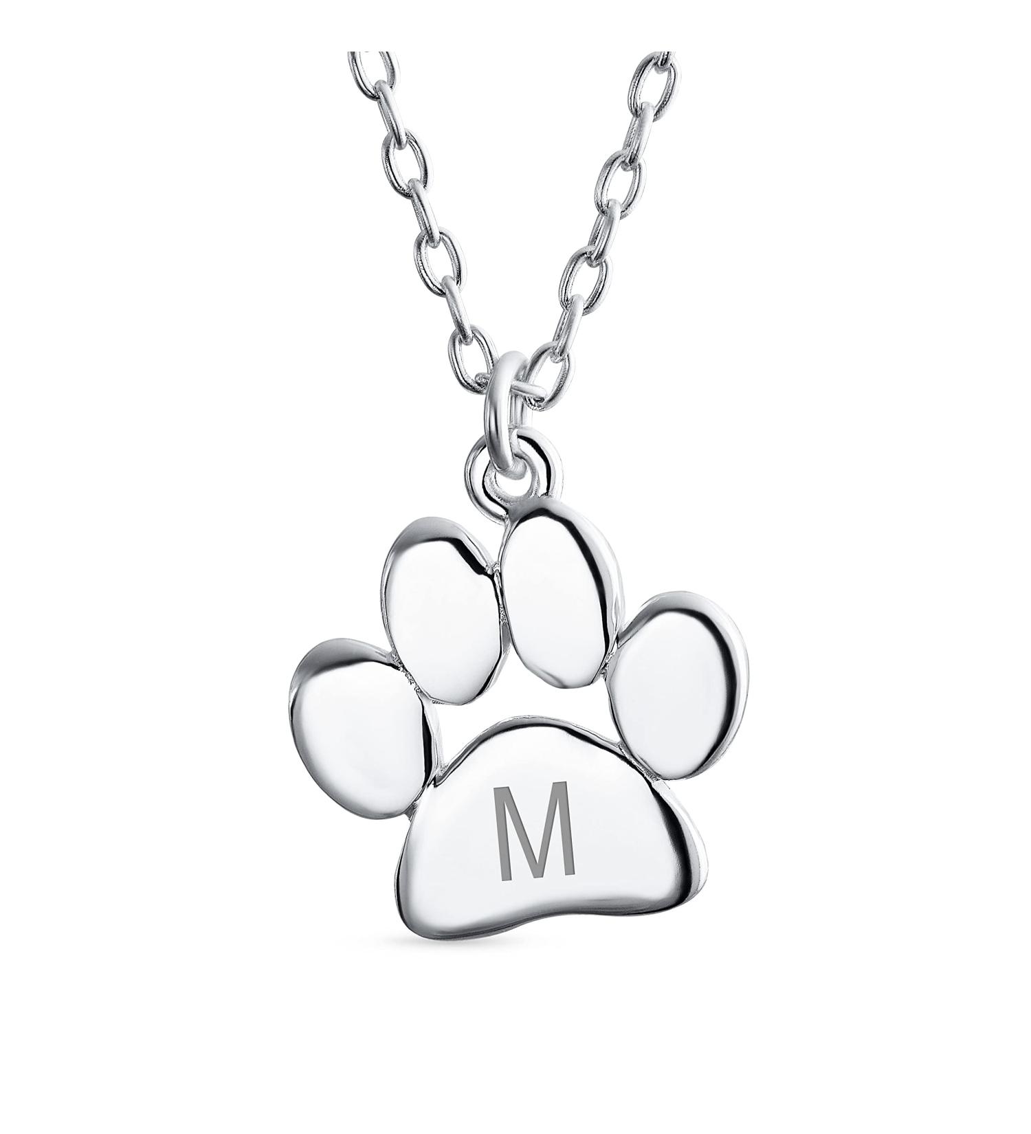 Personalized Initial Paw Pod Necklace for Pets | Gold & Silver Animal Jewelry for Women & Teens - A-Z Alphabet Design - Buy Online on GoSupps.com