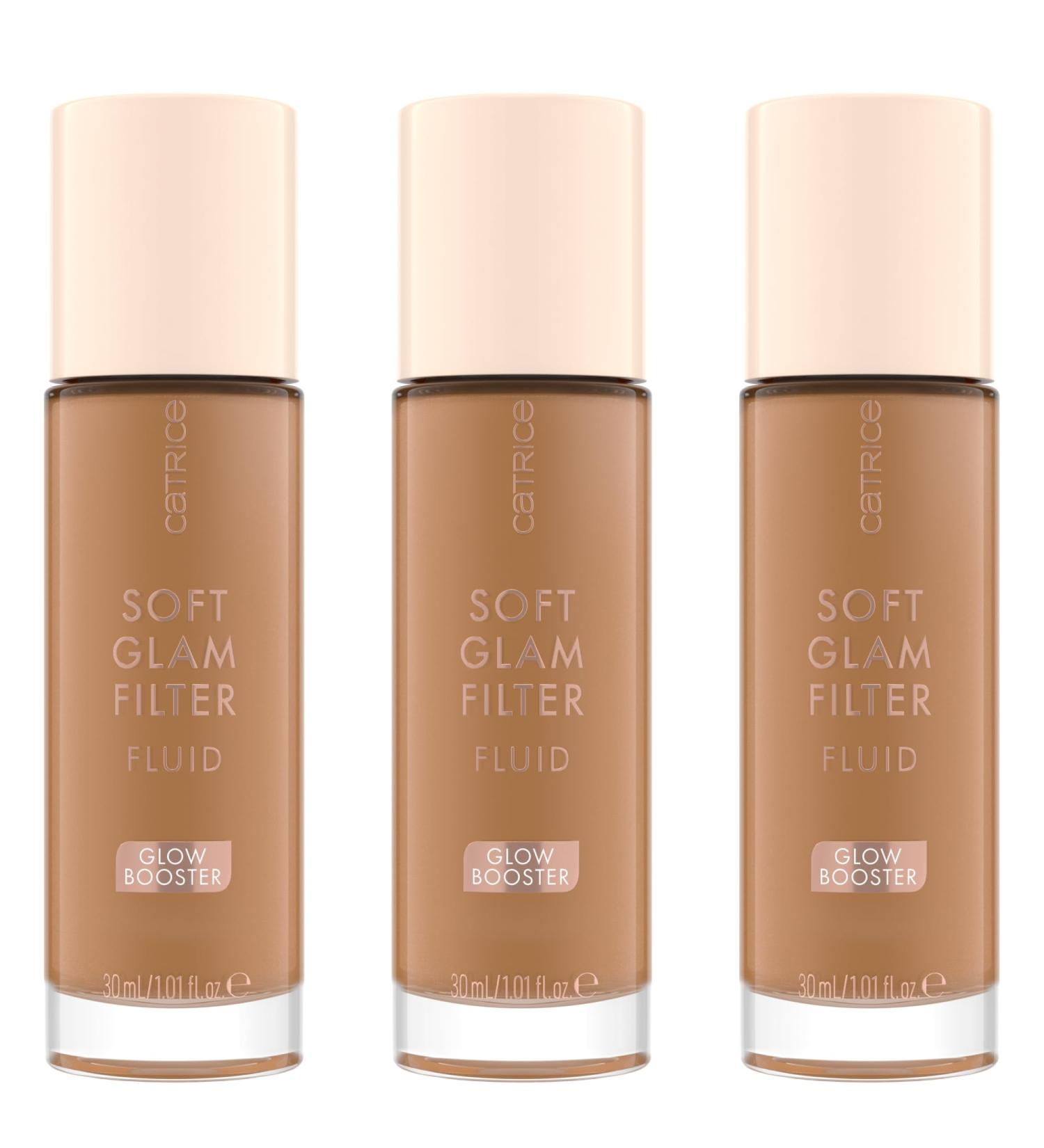 Catrice Soft Glam Filter Fluid Base No. 065 - Vegan Nourishing & Oil-Free - 3x30ml Pack for Radiant & Shiny Skin - Buy Online on GoSupps.com