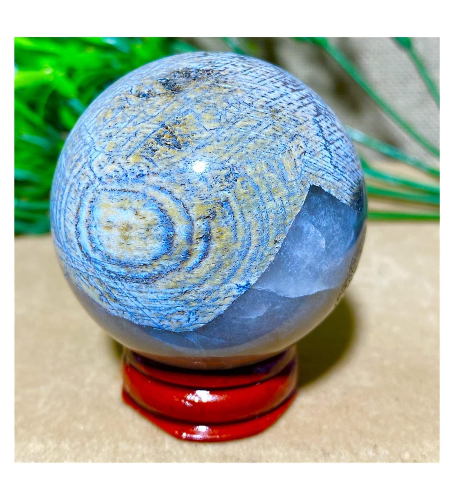 Brazil Black Line Agate Sphere Natural Quartz Crystal Gift Home Furnishing Articles Ball+Stand 1pc (Color : 200-210g) - Buy Online on GoSupps.com
