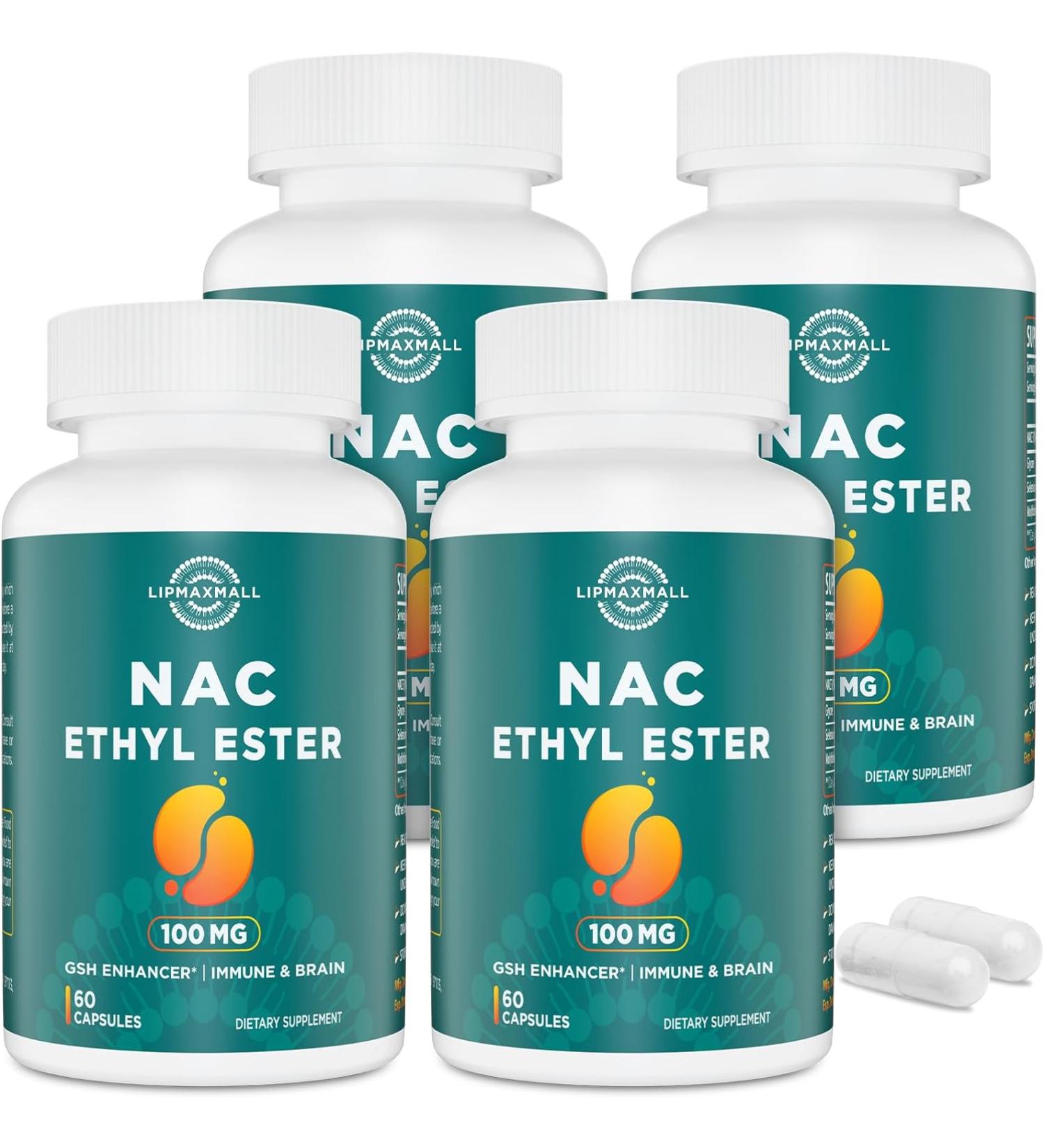 Lipmaxmall N-Acetyl Cysteine Ethyl Ester Nacet - 4 Pack - Buy Online on GoSupps.com