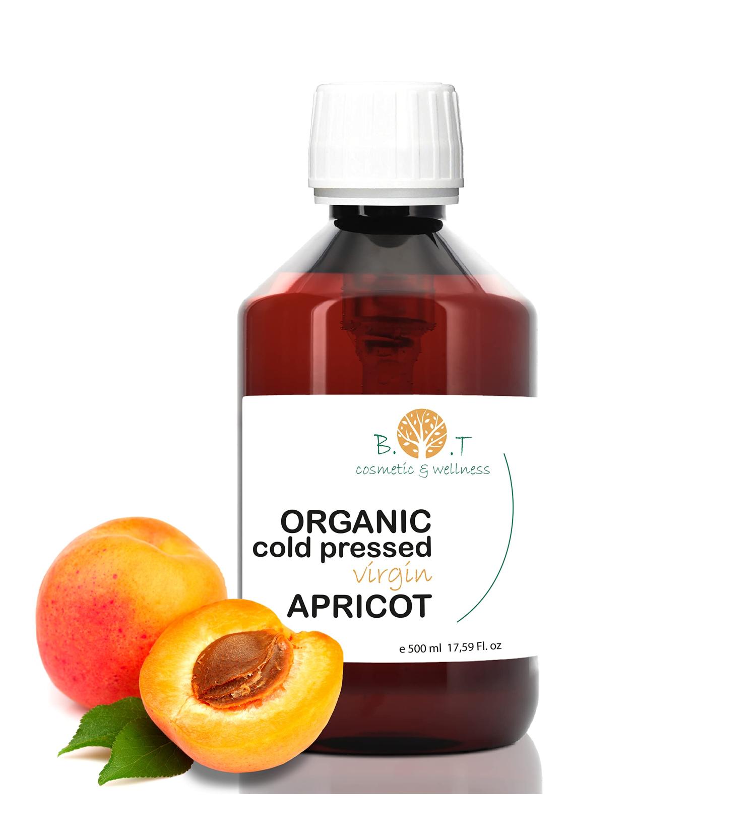 Bio Apricot Kernel Oil - Cold Pressed Moisturizing & Rejuvenating | Natural Anti-Aging Face Body & Hair Care | 500 ml | Skin Lifting Benefits - Buy Online on GoSupps.com