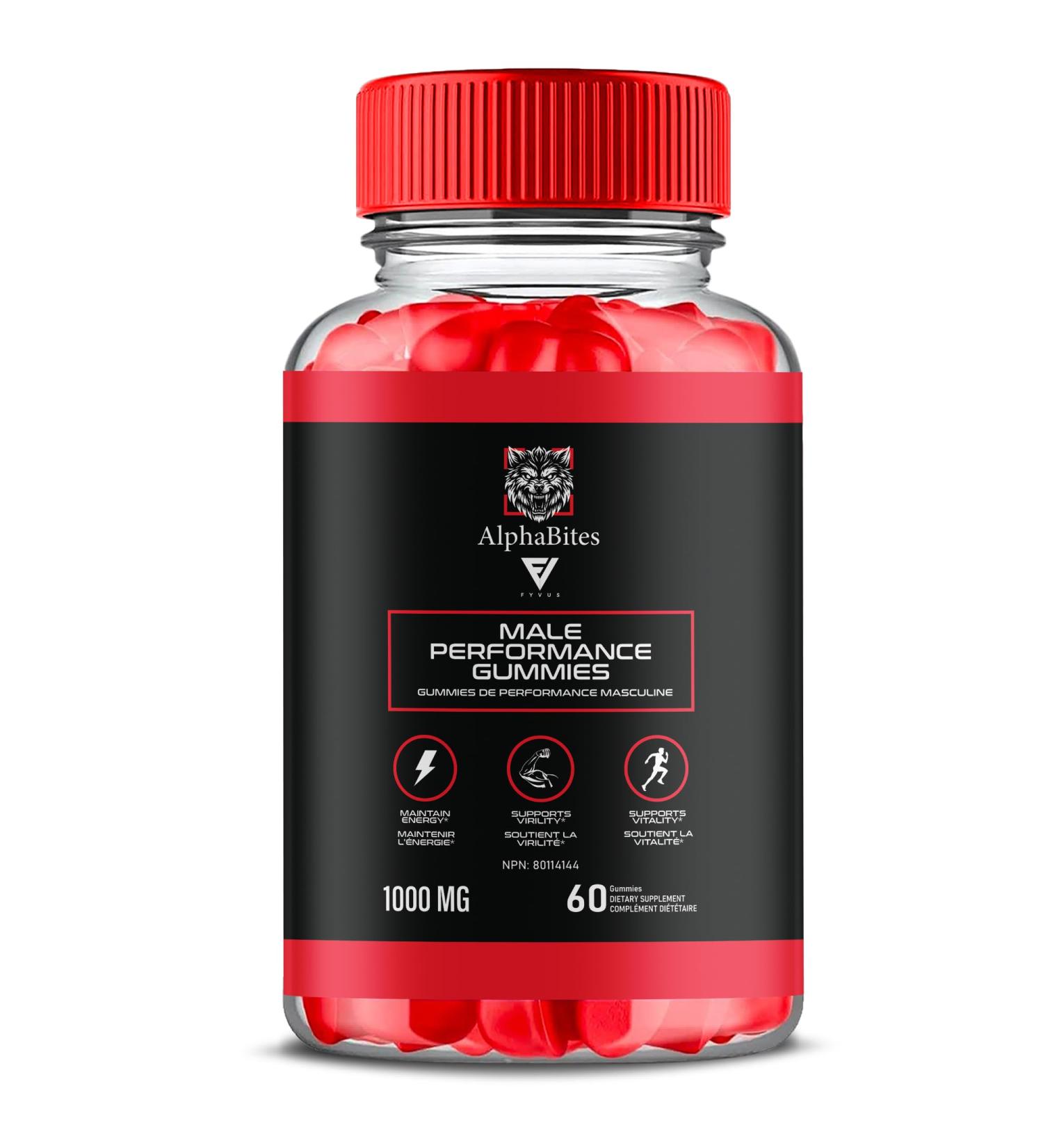 Alpha Bites Gummies AlphaBites Canada Natural Advanced Male Strength And Overall Health Support Supplement Gummy AlphaBites Natural Advanced Male Strength Bonbons g lifi s (60 Gummies) - Buy Online on GoSupps.com