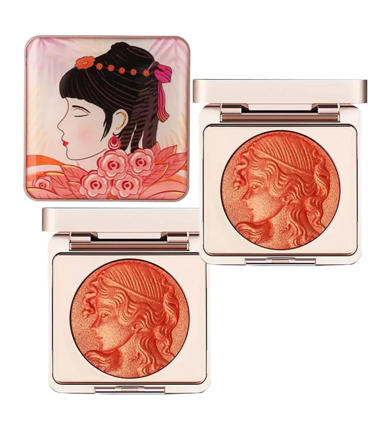 Embossed Smooth Powder Blush Palette For Cheeks Embossed Girl Blush for Cheeks Matte Face Powder Blush Palette Powder Blush Palette Face Matte Blush Palette Natural Makeup Radiant Finish (Orange 2 PCS) - Buy Online on GoSupps.com