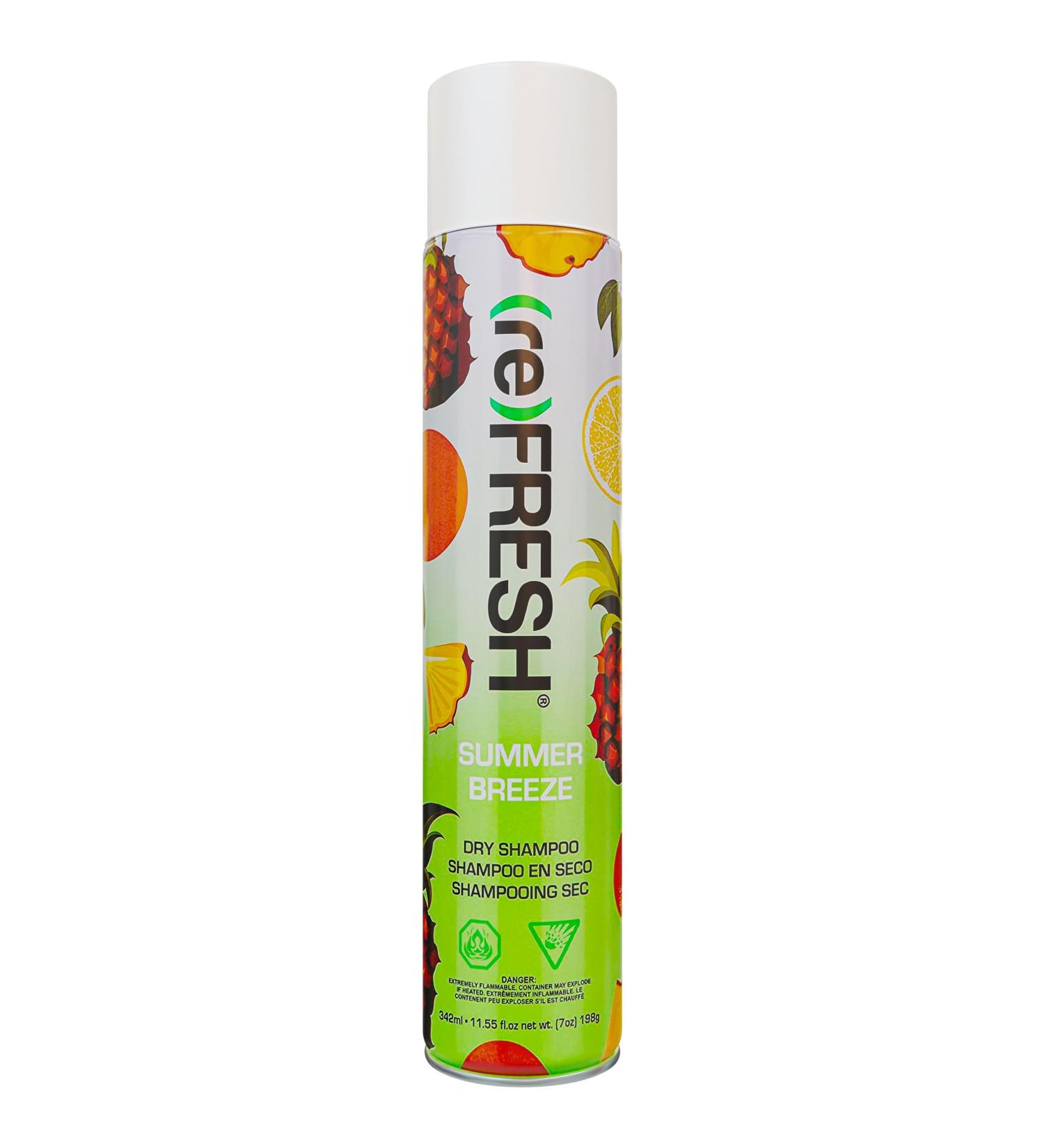 RE)FRESH Dry Shampoo Spray | Benzene Free Oil Absorbing Powder for Silky Hair | No Residue Summer Breeze Scent | International Shipping Available - Buy Online on GoSupps.com