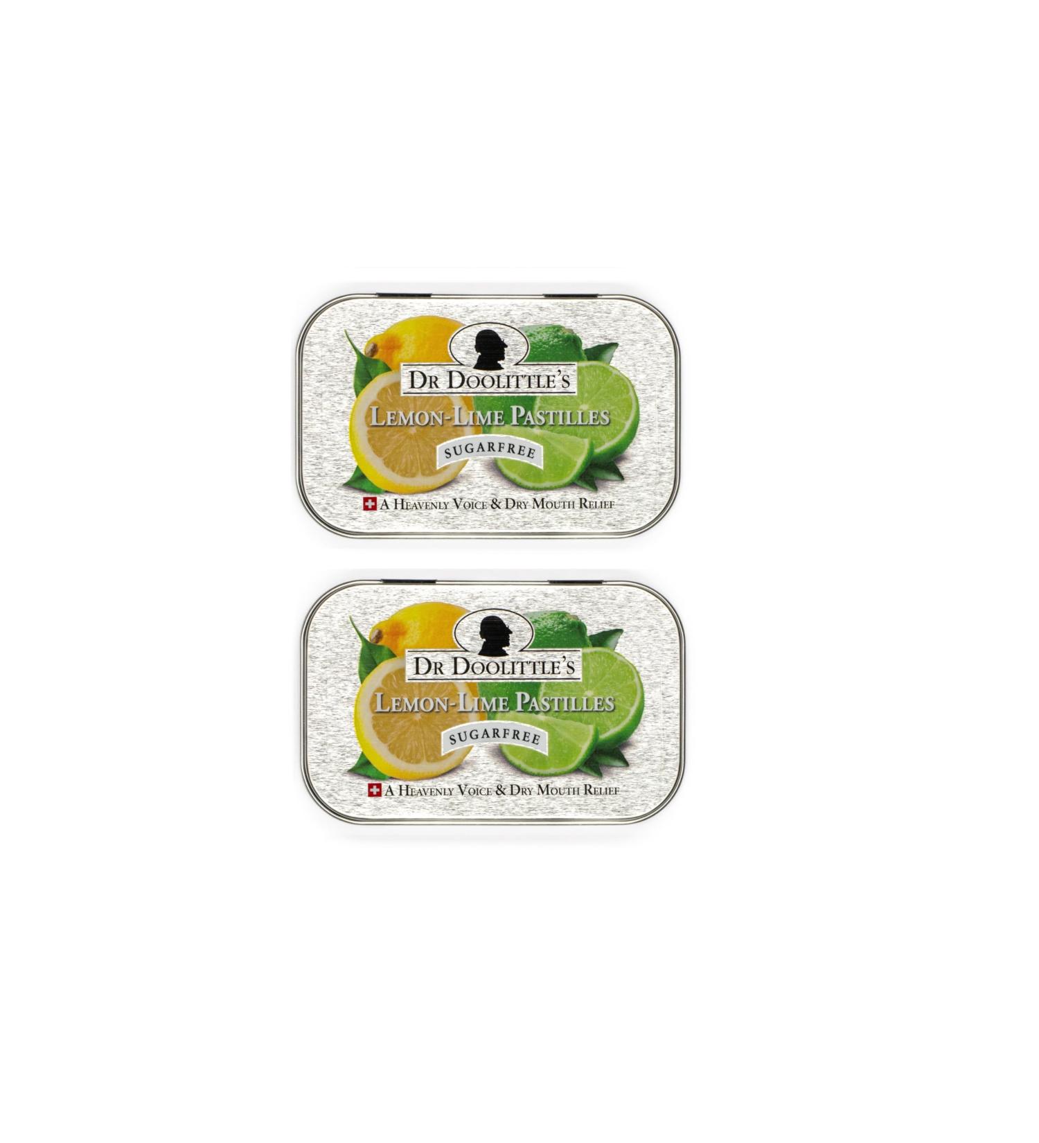 Dr. Doolittle's Sugar Free Soft Fruit Pastilles for Voice and Throat Lemon Lime Flavor 2.12 Ounce Tin Approximately 25 Count Package 2 Pack - Buy Online on GoSupps.com