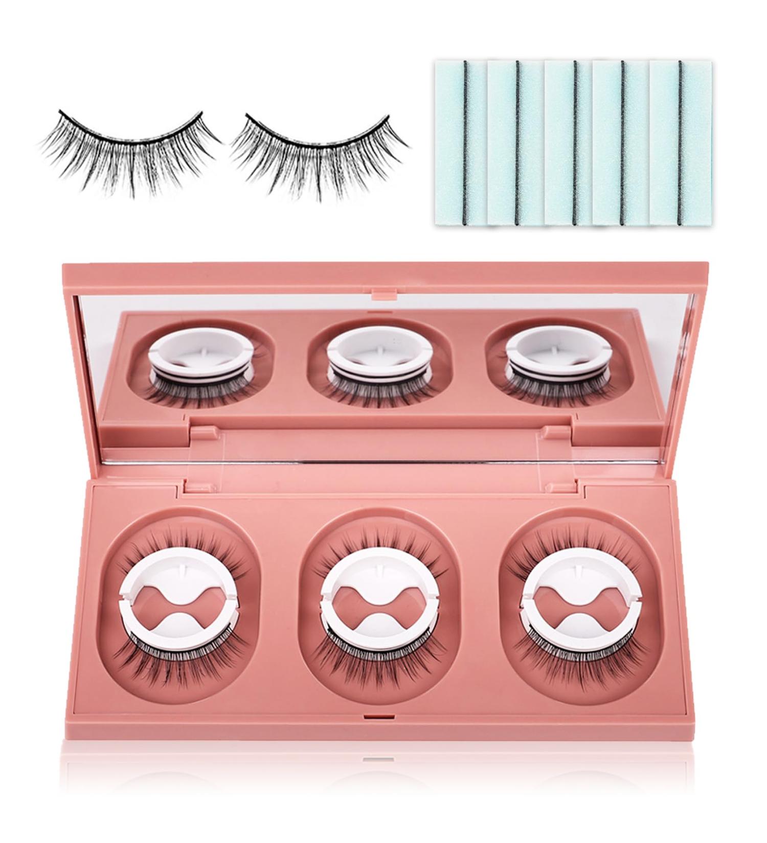3 Pairs Self Adhesive Eyelashes - Reusable No Glue False Eyelashes | Natural Look & 10 Extra Glue Strips - W03 - Buy Online on GoSupps.com