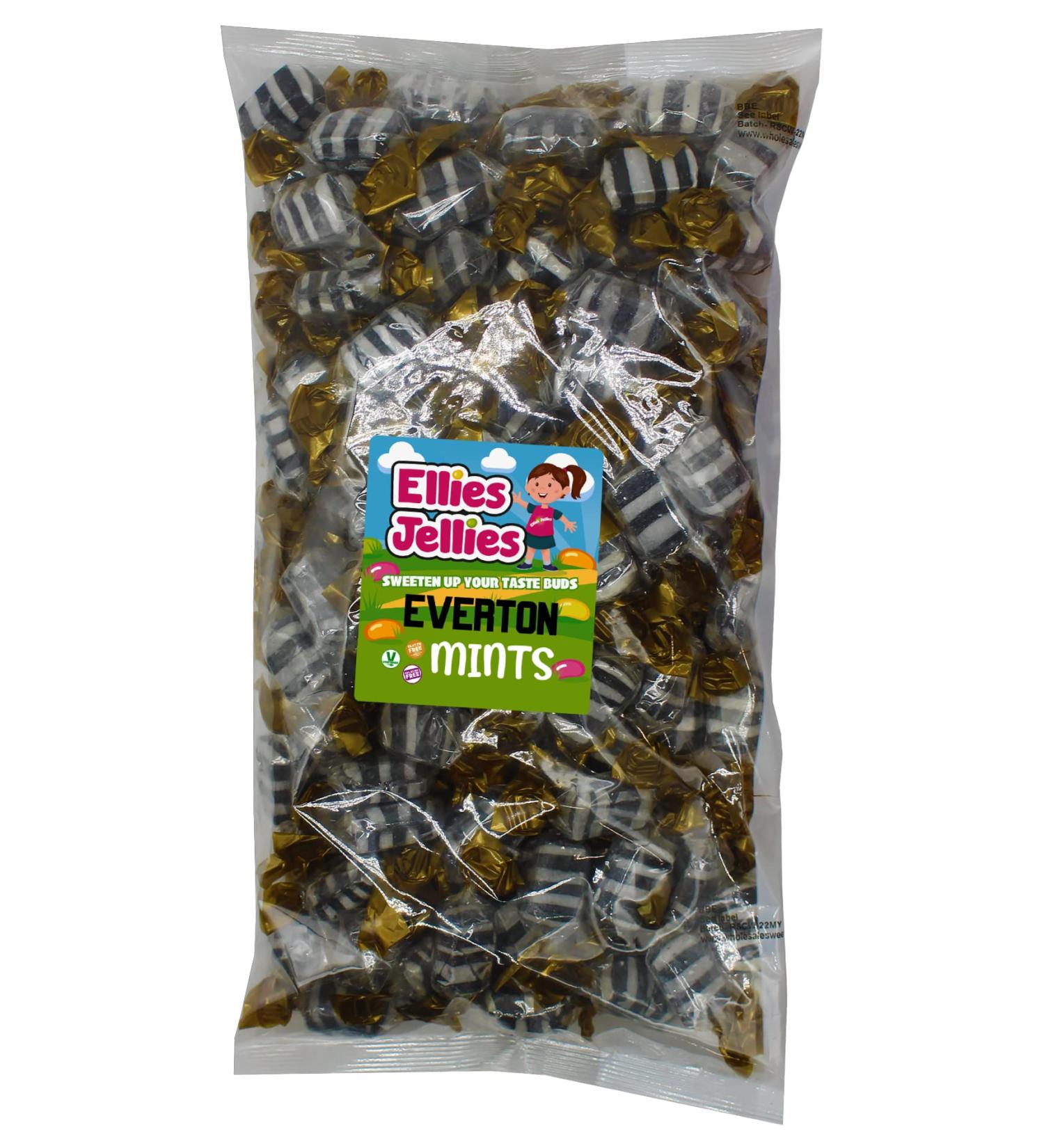 Ellies Jellies Everton Mints- 1kg Bag- Super Tasty-Traditional Hard Boiled- Candy