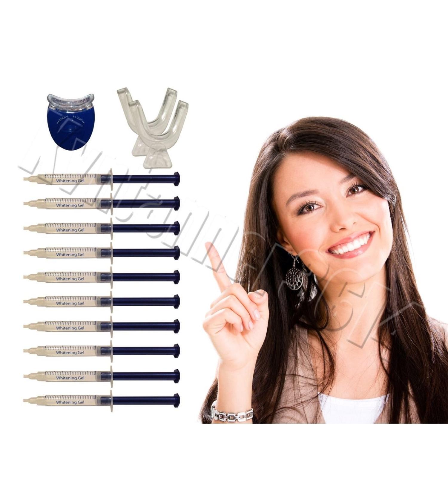 Extra Strength Teeth Whitening Kit - 12 Syringes of 44% Gel, 2 Mouth Trays - Buy Online on GoSupps.com