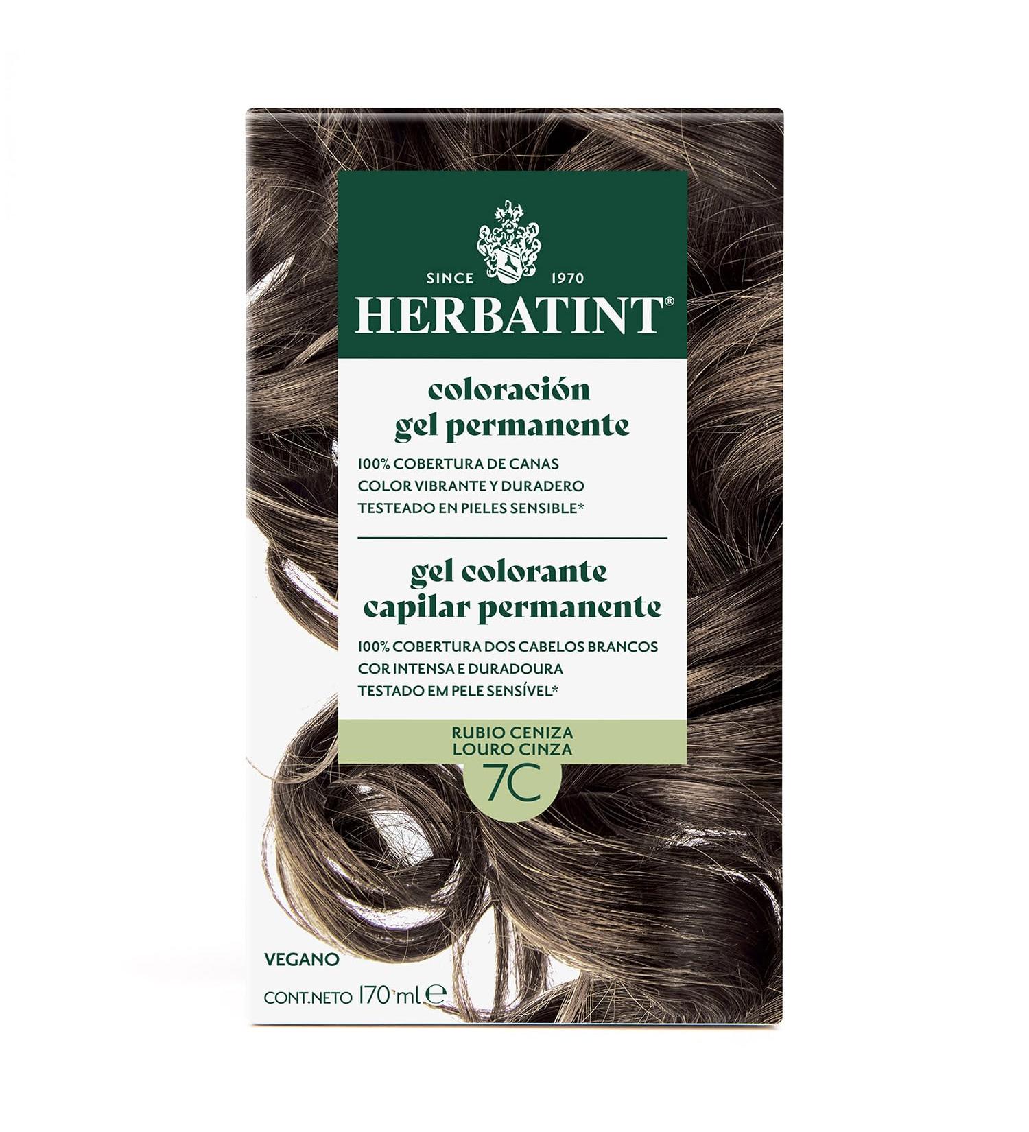 Herbatint Herbatint Permanent Hair Gel 7C Ash Blonde 170 ml Ammonia Free Optimal Coverage of Grey Hair with 8 Organic Extracts for Long Lasting and Soft Colour