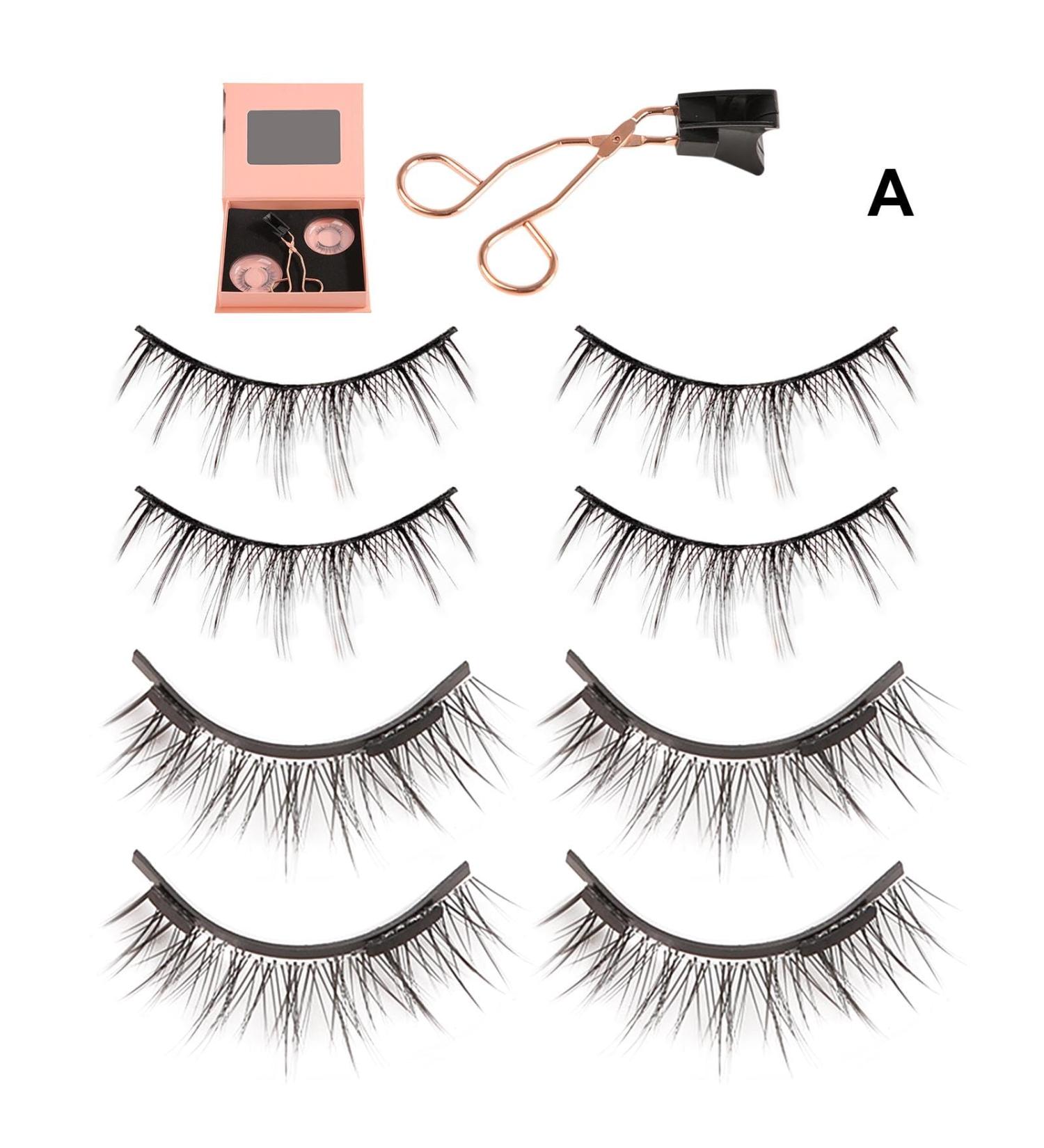 Magnetic False Eyelash Eyelashes Short Set with 2 Pairs Magnetic False Eyelashes for Parties Natural Lashes for Weddings Birthday Gifts(size:A) - Buy Online on GoSupps.com
