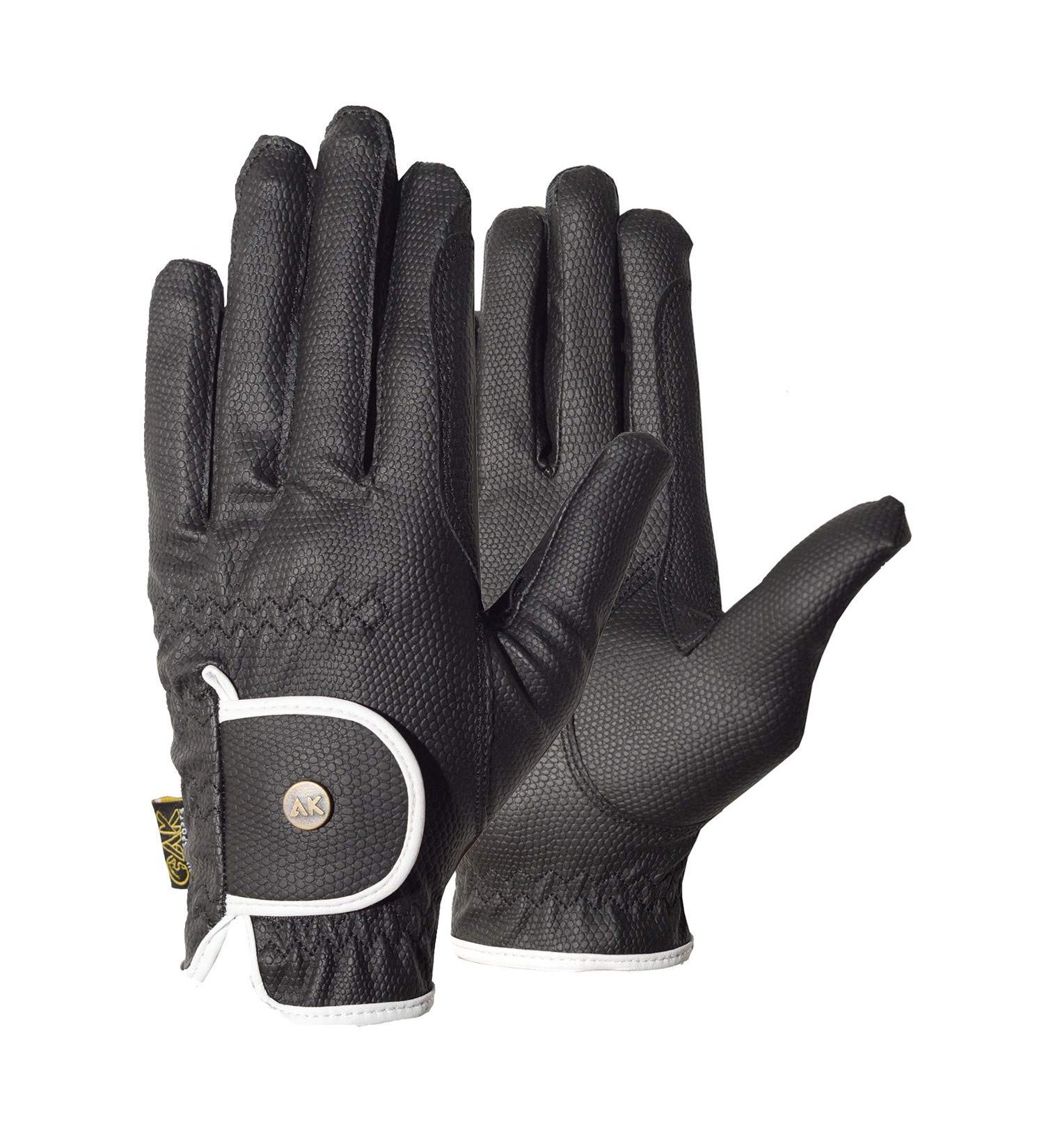 AK Riding Gloves - All Season Unisex Black/White with Synthetic Grips - Ideal for Comfort & Performance - Buy Online on GoSupps.com