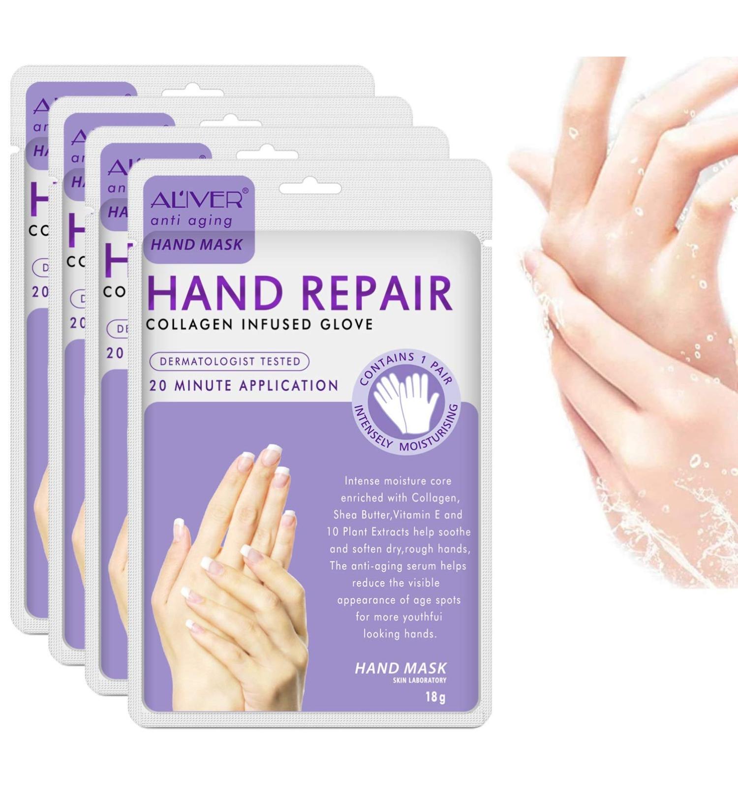 Hands Moisturizing Gloves - 4 Pairs | Repair Dry Cracked Skin & Spa Hand Mask | Deep Moisturizing Hand Cream Treatment - Buy Online on GoSupps.com