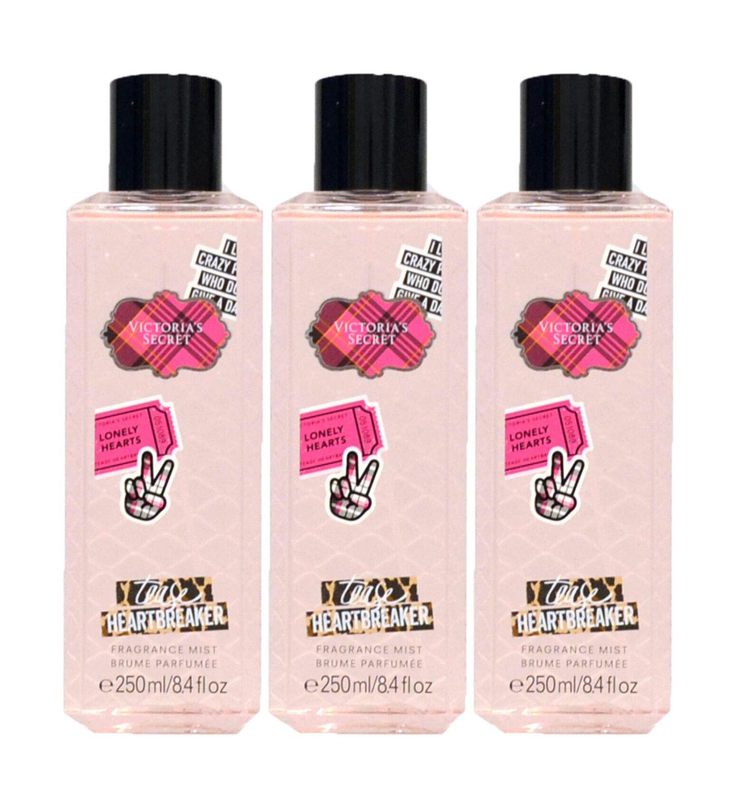 Victoria's Secret Lot of 3 Fragrance Mist 8.4 Fl Oz Each (Tease Heartbreaker)