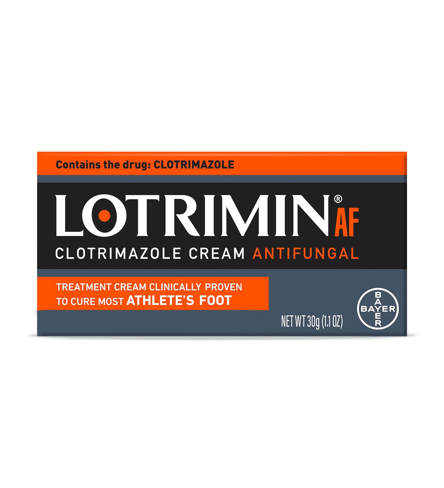 Lotrimin AF Cream 1% Antifungal Treatment for Athlete's Foot, Jock Itch, Ringworm - 1.1 Ounce (30g) - Buy Online on GoSupps.com