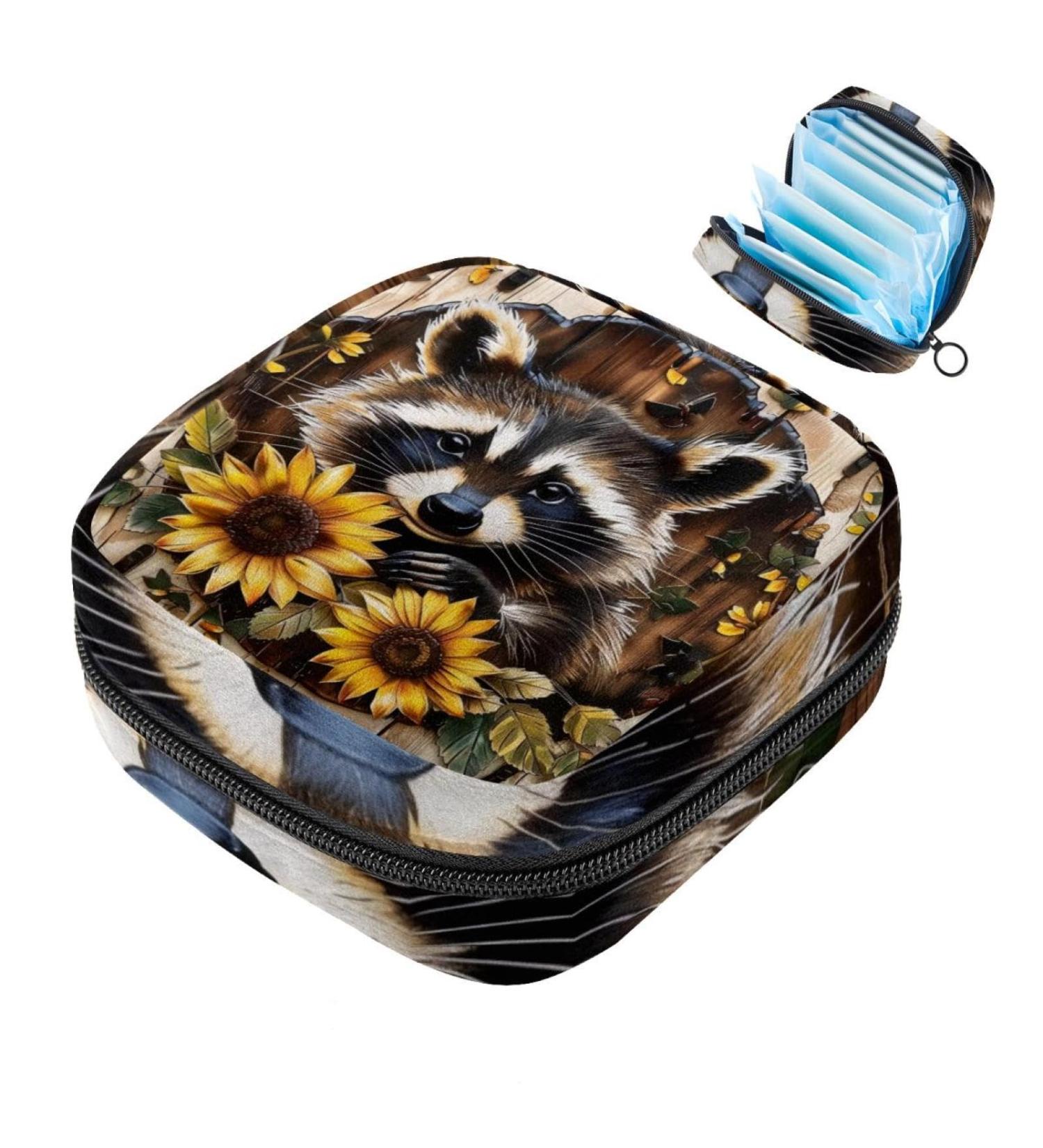 MuooouM Portable Storage Bag for Women - Sunflower Dog & Butterfly Motif Zippered Menstrual Cup Bag Ideal for Teenagers & Girls Color 6 - Buy Online on GoSupps.com