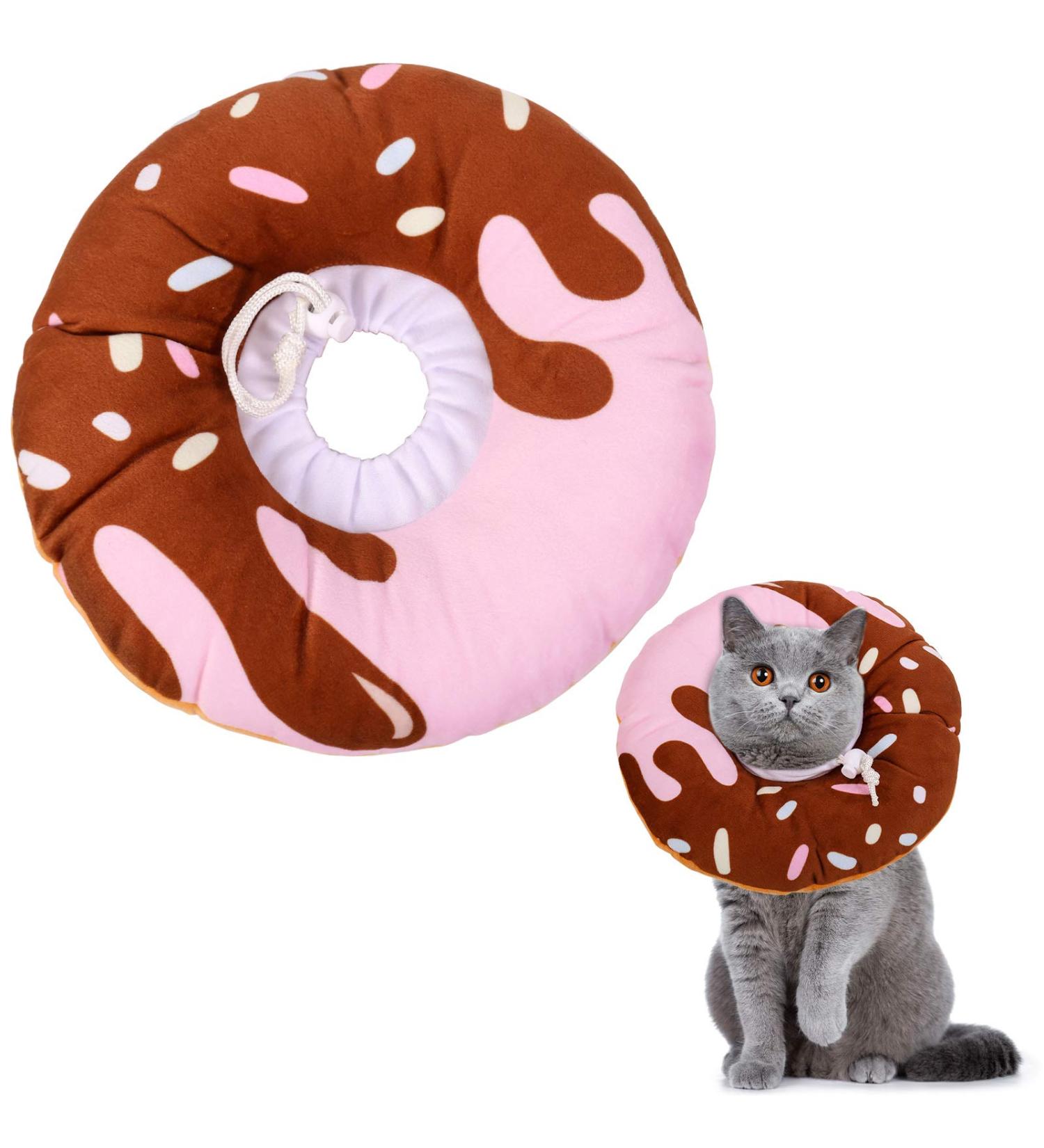 Xinzistar Rauskrause Soft Cat Collar - Adjustable Anti-Bite Protective Collar for Cats Dogs & Kittens (Chocolate Donut Size S) | International Shipping - Buy Online on GoSupps.com