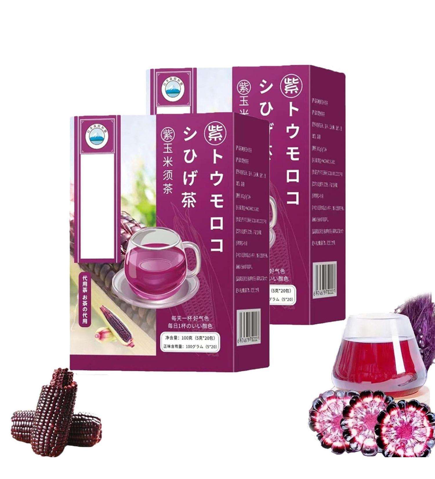 Corn Husk Tea Bags Highly Popular In Japan Detoxifying and Nourishing Purple Corn Husk Tea Organic Purple Corn Husk Tea Body Detox Health Treatment Daily Life (2boxs) - Buy Online on GoSupps.com
