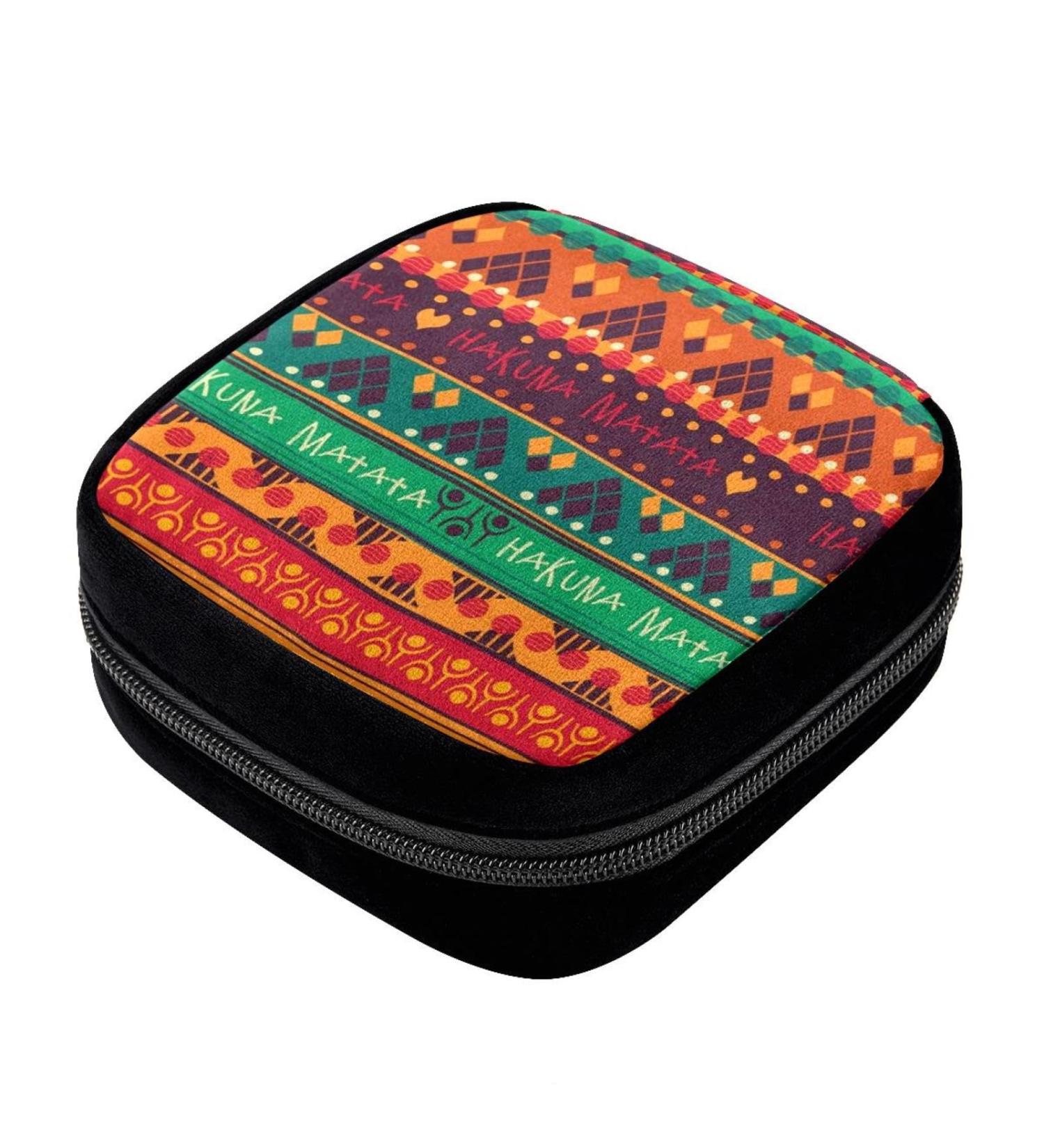 GIAPB Period Bag - African Stripe Art Color499 | Sanitary Napkin Storage & Makeup Pouch - Buy Online on GoSupps.com