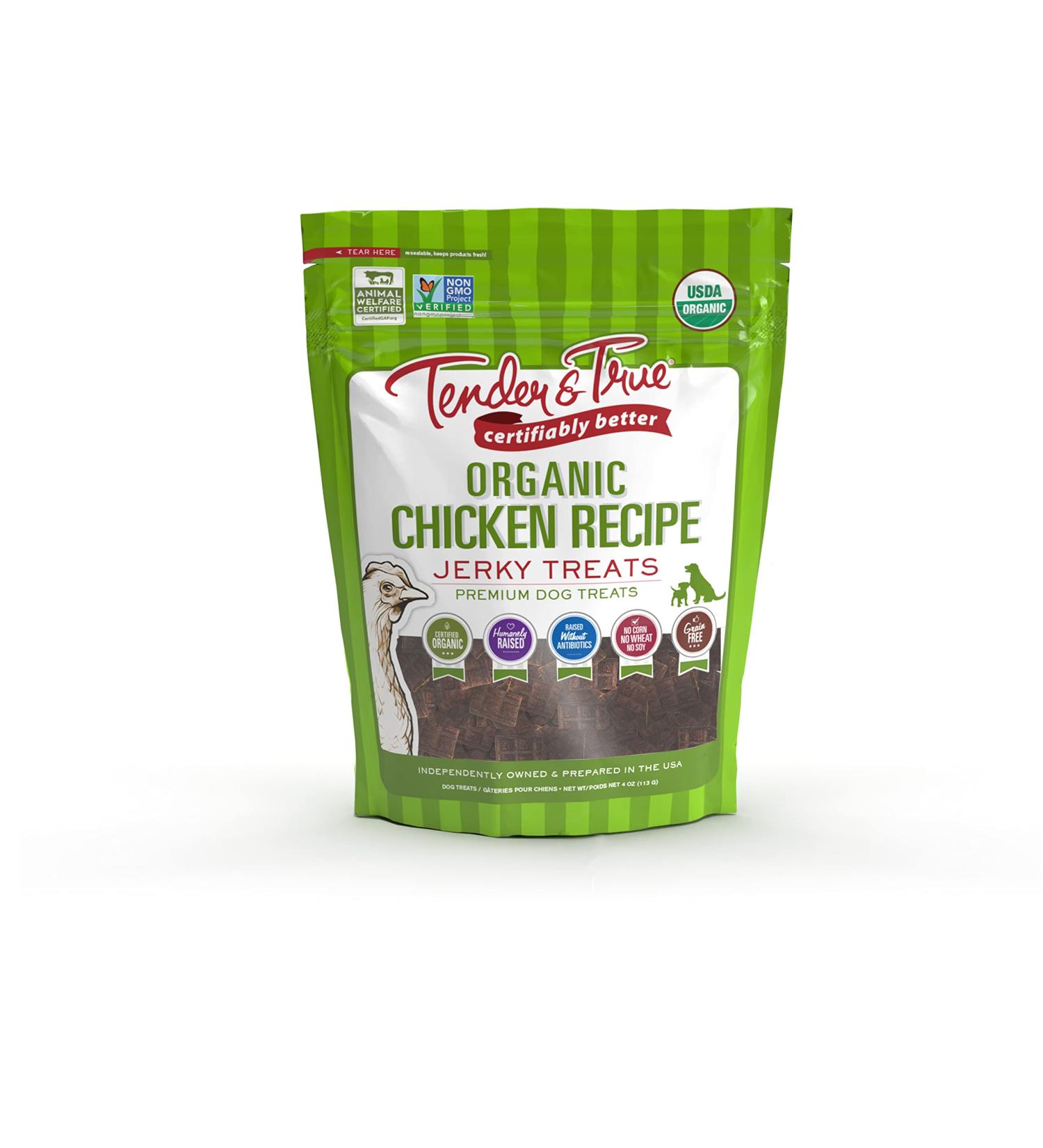 Tender & True Organic Chicken Jerky Treats - 4 oz | Natural Dog Chew Snacks - Buy Online on GoSupps.com