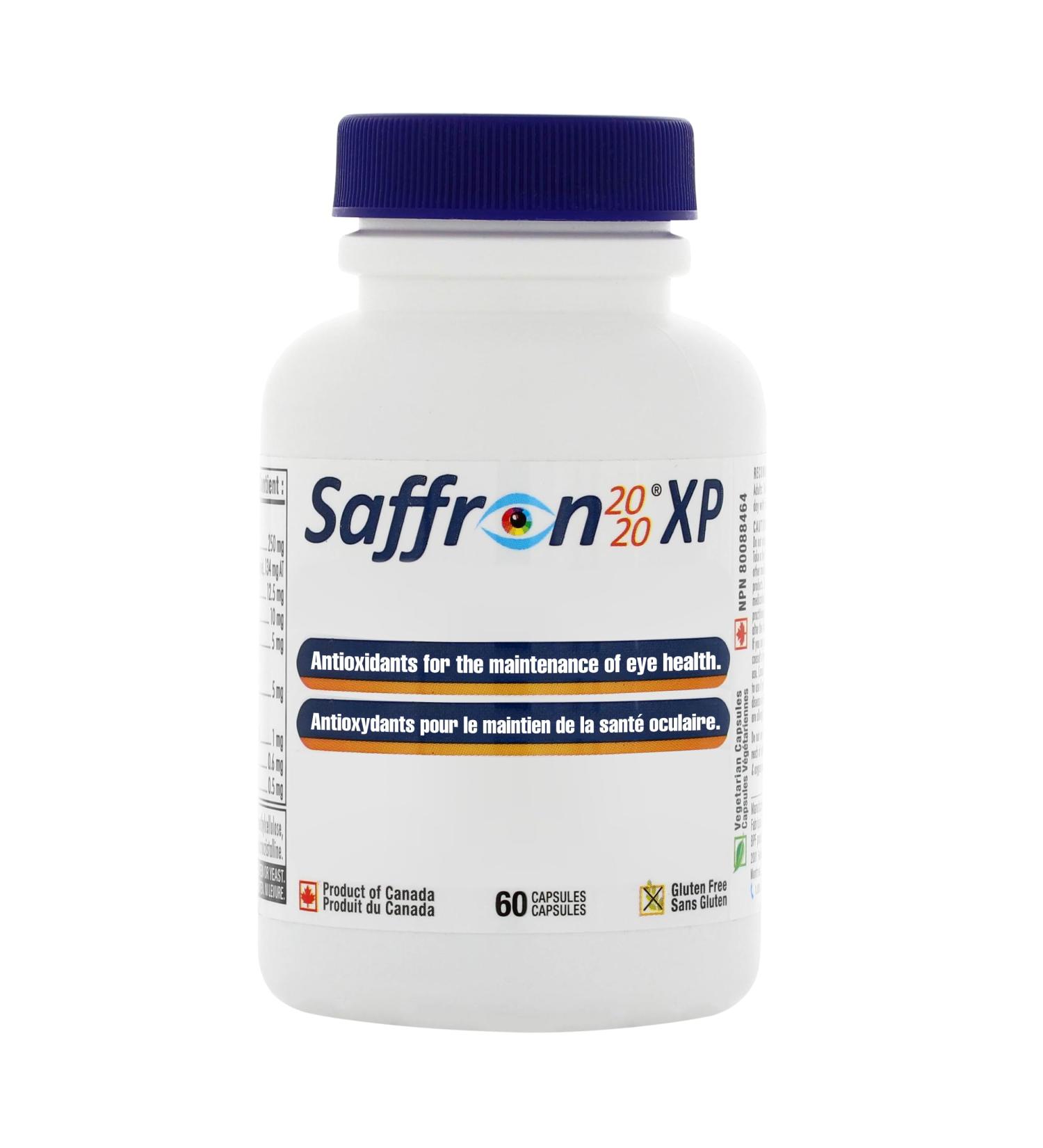 Saffron 2020-XP Supplement with Saffron Resveratrol Vitamins and Minerals Zeaxanthin and Lutein -60 Vegetarian Capsules