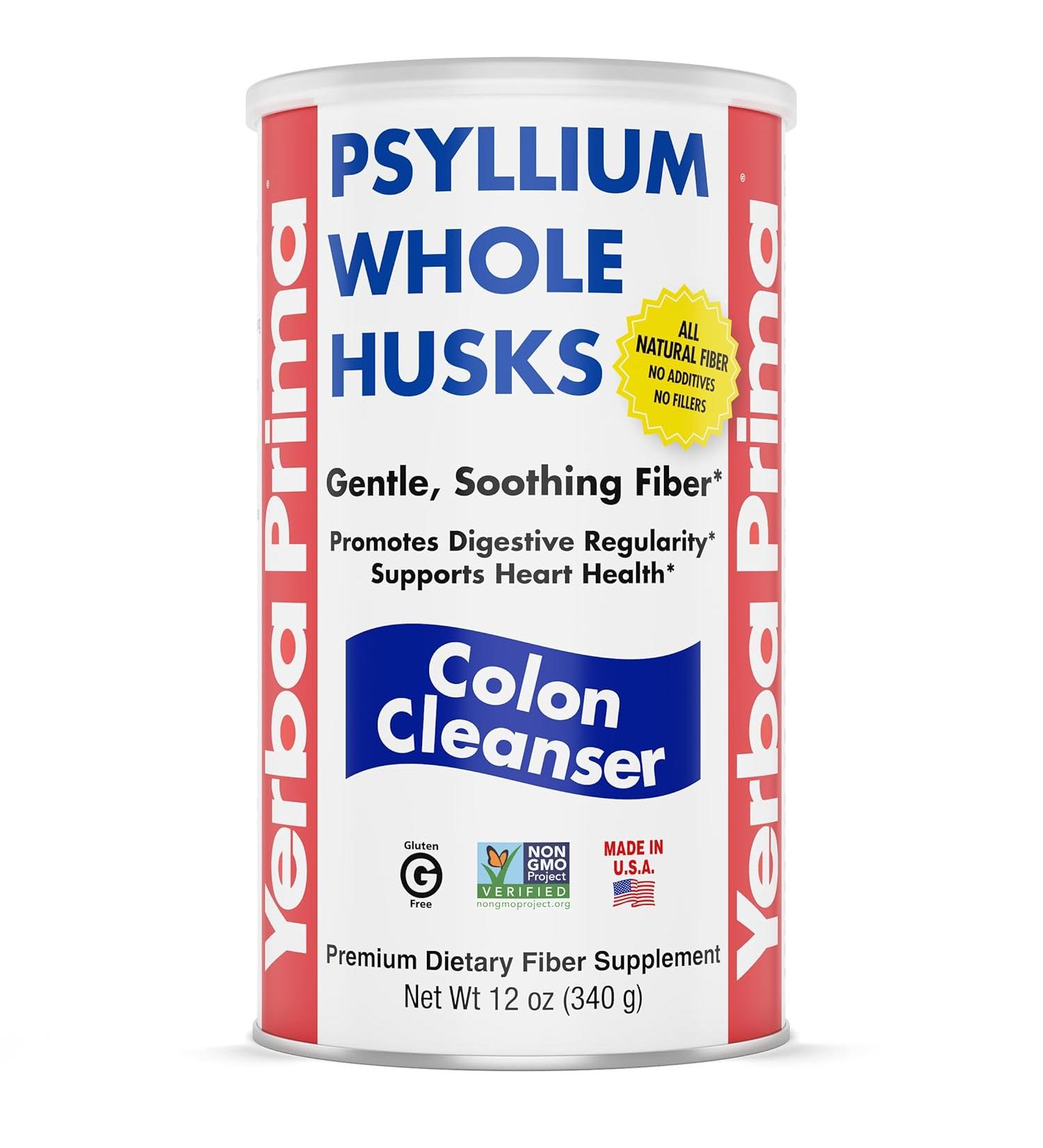 Yerba Prima Psyllium Husk, 12 Ounce - Whole Husk Fiber Supplement, Vegan, No Sugar or Artificial Sweeteners, Non GMO, Gluten Free - Buy Online on GoSupps.com