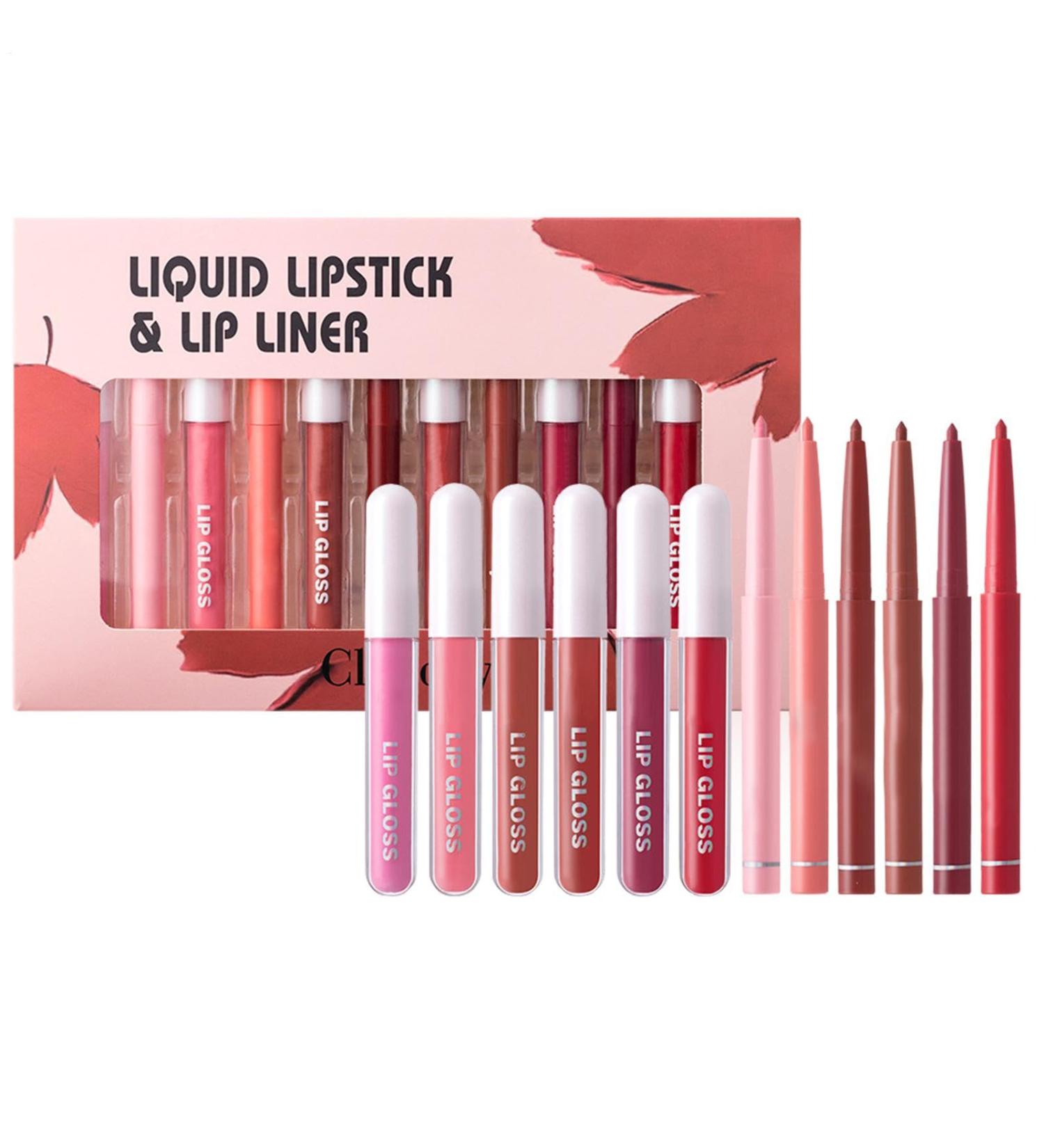  Hugsweet Hugsweet Lipstick Set with Lip Liner Lip Pencil and Lipstick | Lip Pencil Set | Long-Lasting Liquid Lipstick Set - Buy Online on GoSupps.com