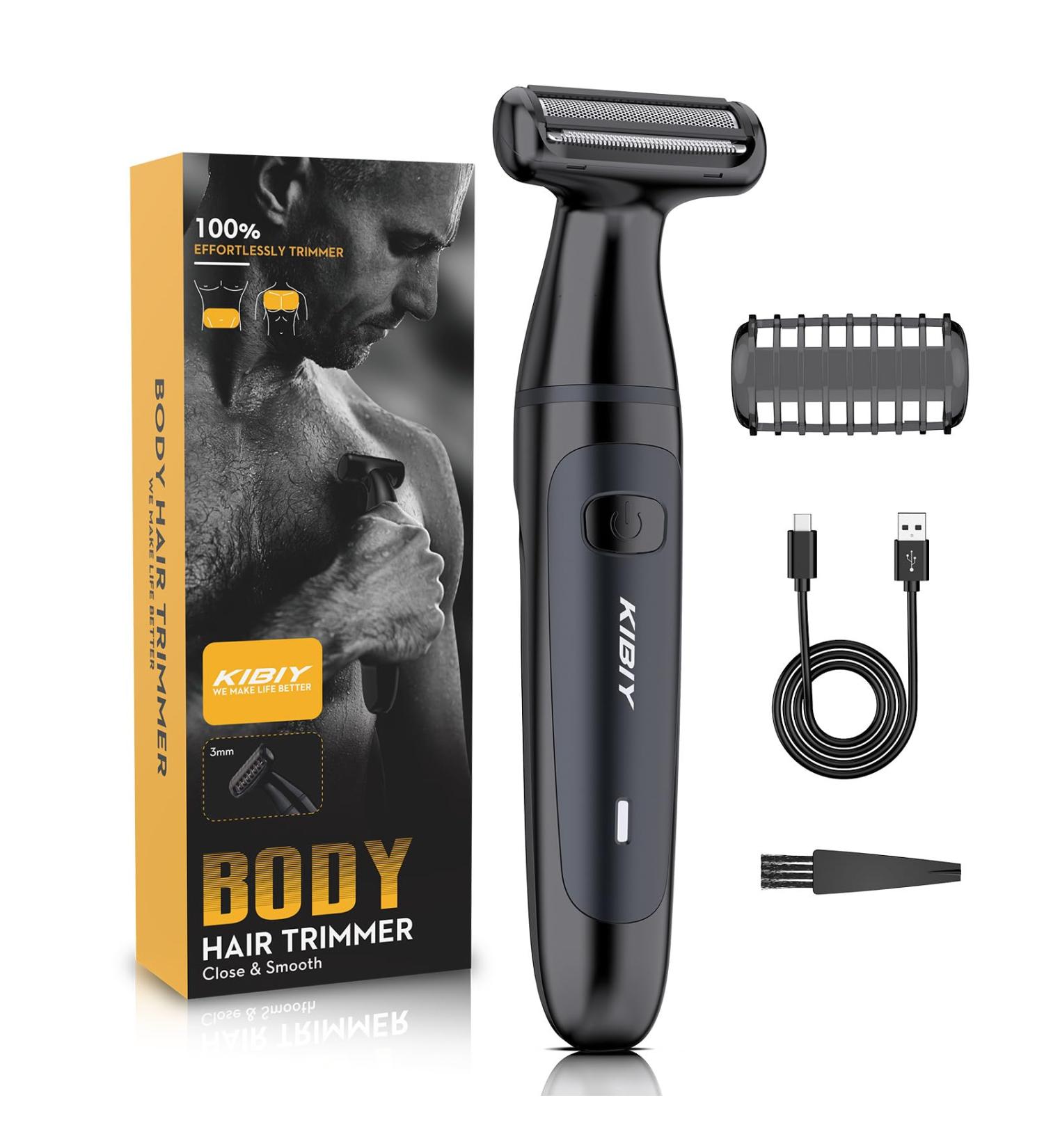 Intimate Razor for Men | Kibiy IPX7 Waterproof Body Hair Trimmer with Hypoallergenic Shear Film & Type C Charging - Professional Full Body Care - Buy Online on GoSupps.com