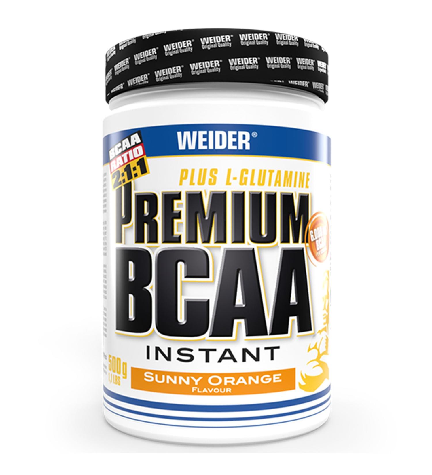 Weider Premium BCAA Instant Amino Acids Powder - Glutamine & Vitamin B6 Sunny Orange 500g | International Shipping Available - Buy Online on GoSupps.com