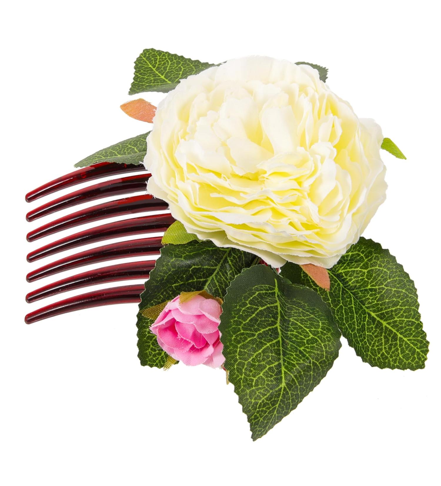 Housoutil Flower Hair Fork Clip Hair Accessories for Women Rainbow Pencil Holder Floral Bridal Hair Clip Fashion Headpiece Hair Side Clips for Women Comb Plastic Wedding Vacation - Buy Online on GoSupps.com
